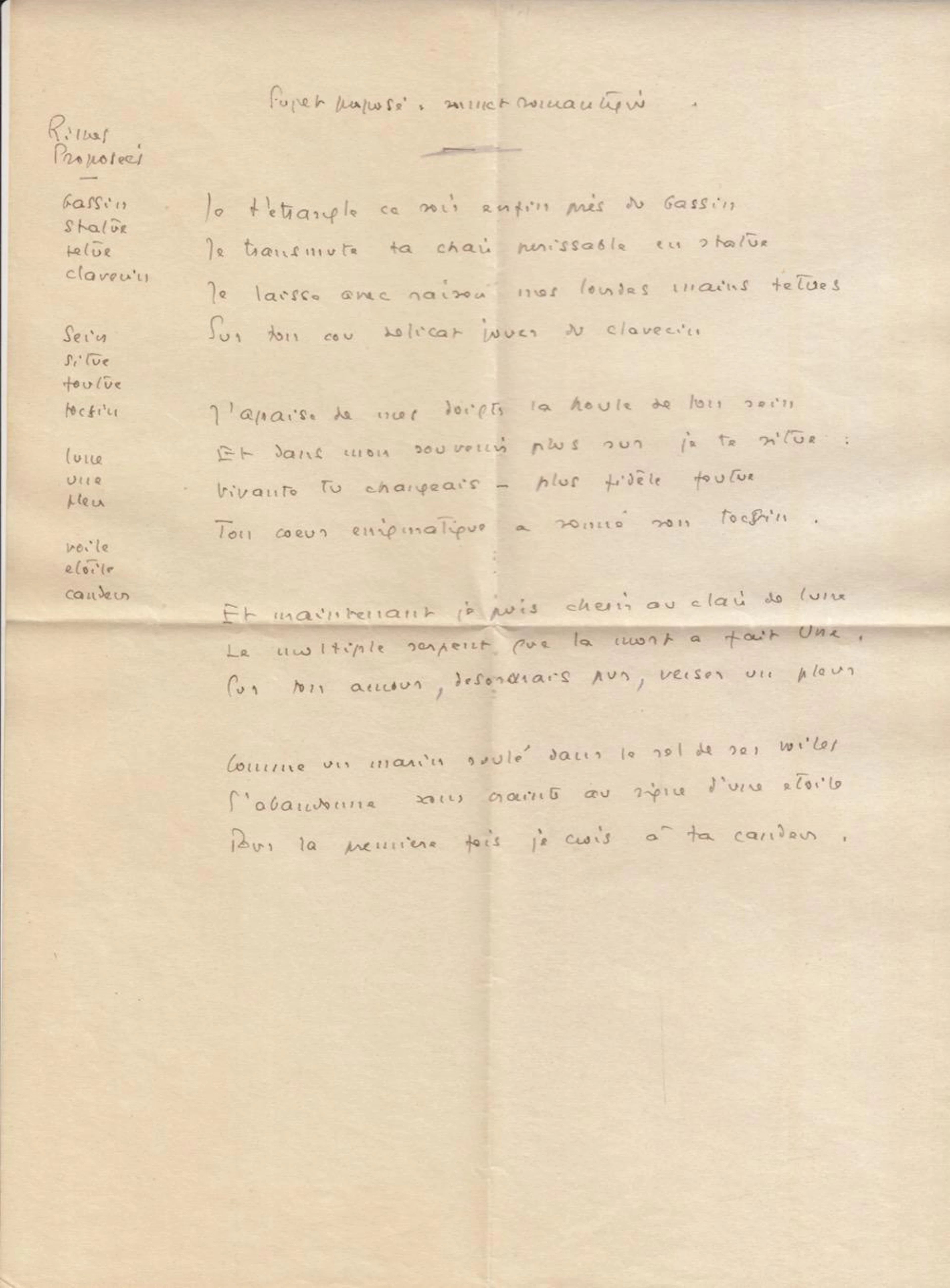 [Antoine de SAINT-EXUPÉRY ]- 3 sonnets autographes (do
