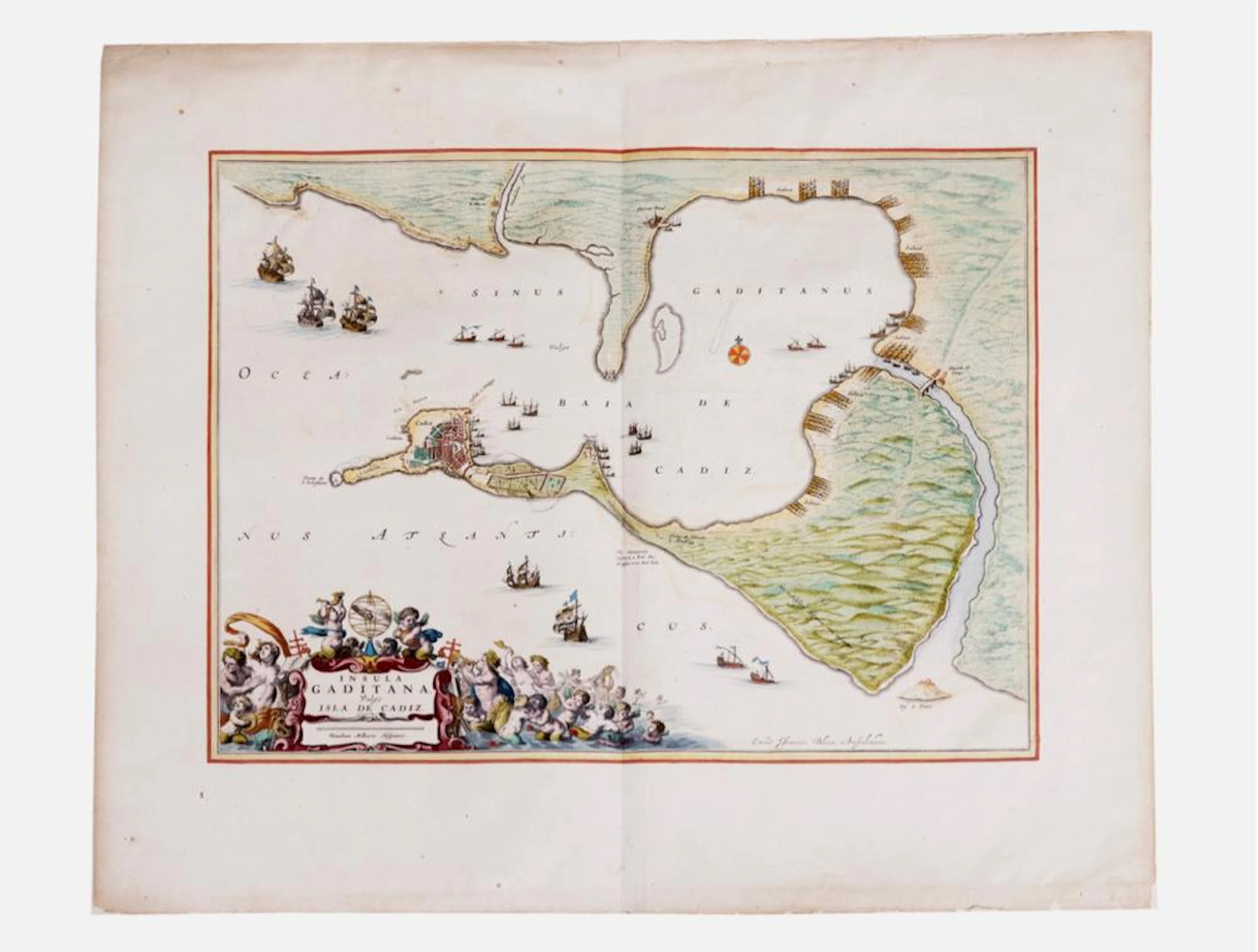 [ESPAGNE] Joannes BLAEU - Insula Gaditana, vulgo Isla d