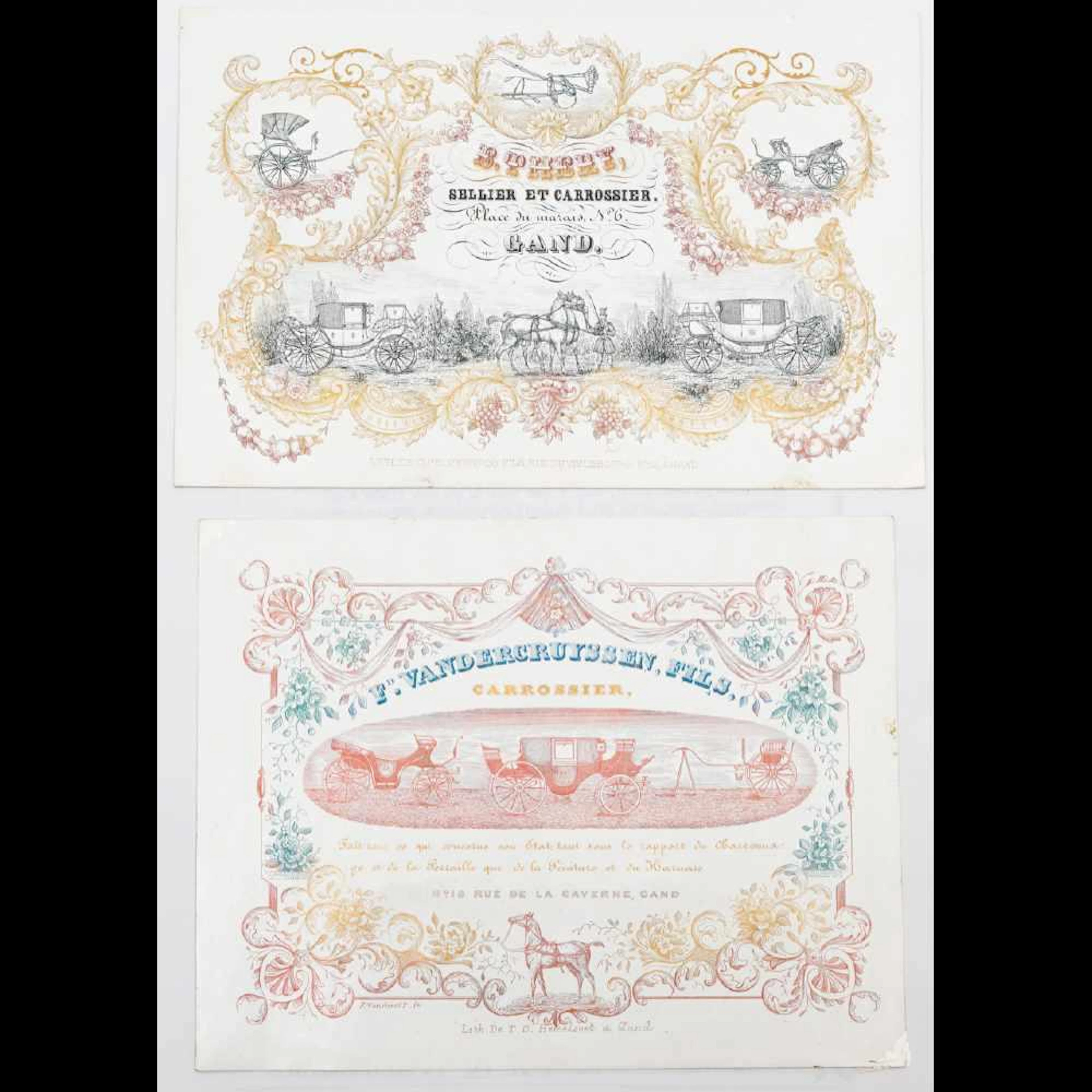 CARTES PORCELAINE : SELLIER CARROSSIER, MARÉCHAL FERRA