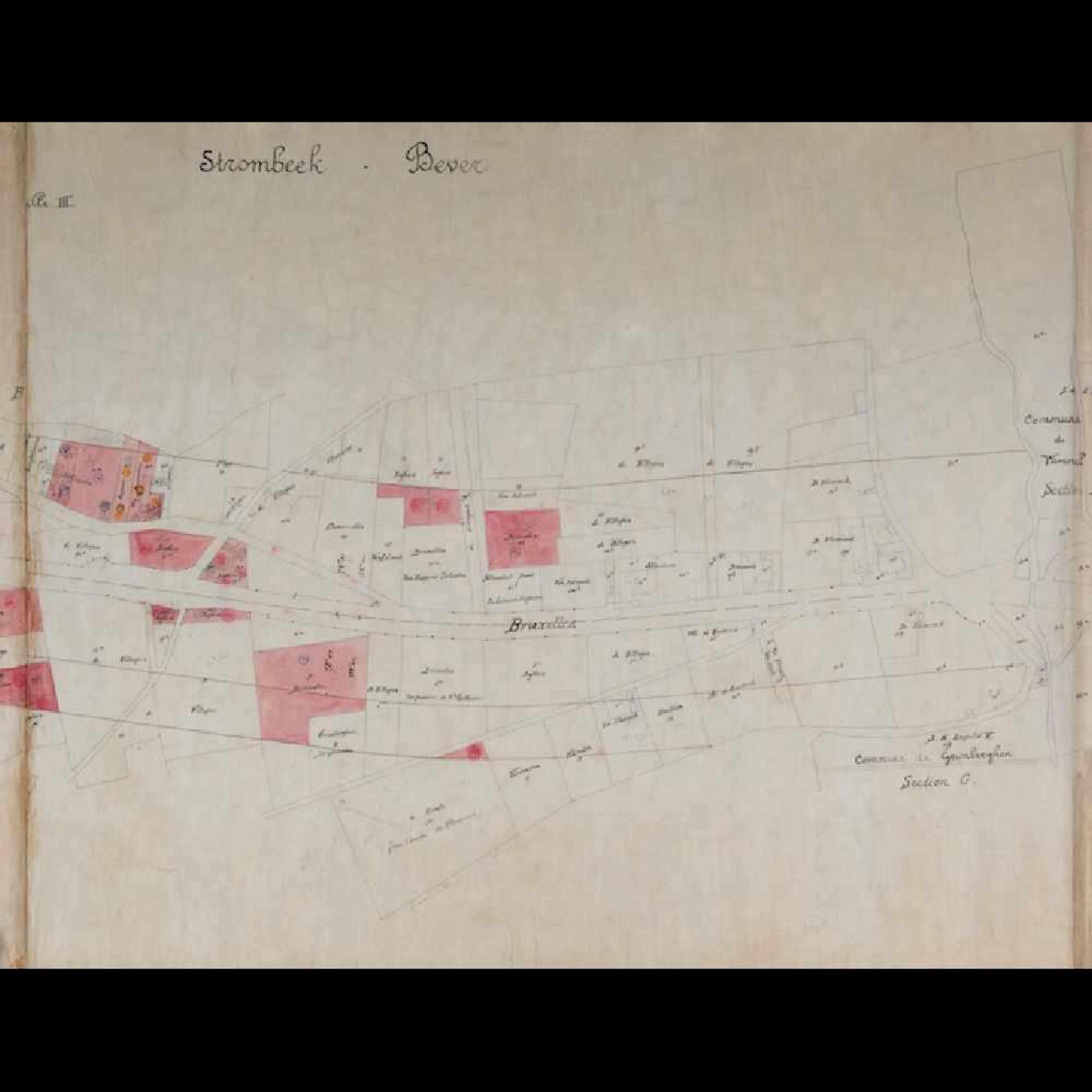 [BRUXELLES] [LÉOPOLD II ]- Grand plan cadastral manuscr