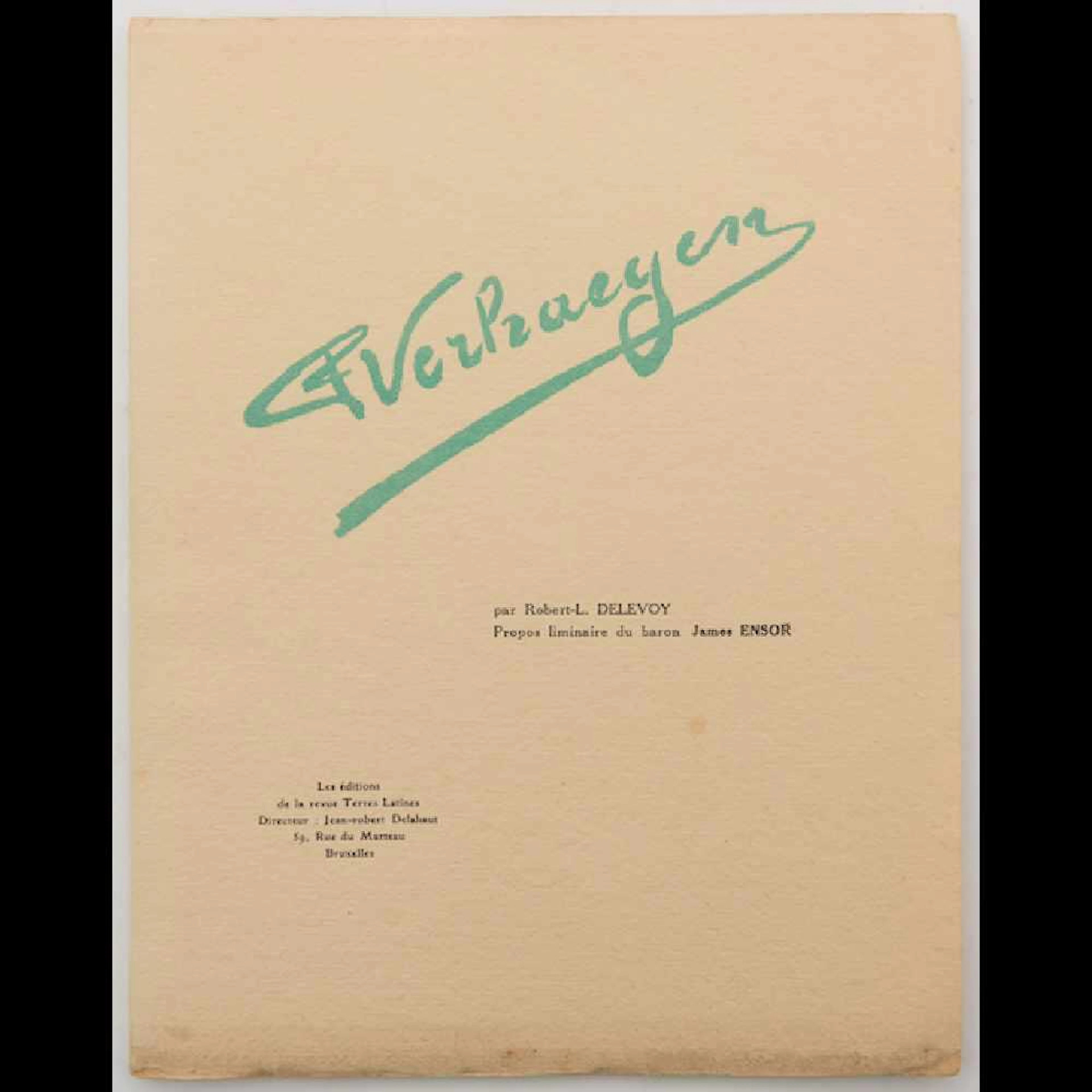 [F. VERHAEGEN] Robert-L. DELEVOY - F. Verhaegen. Propos