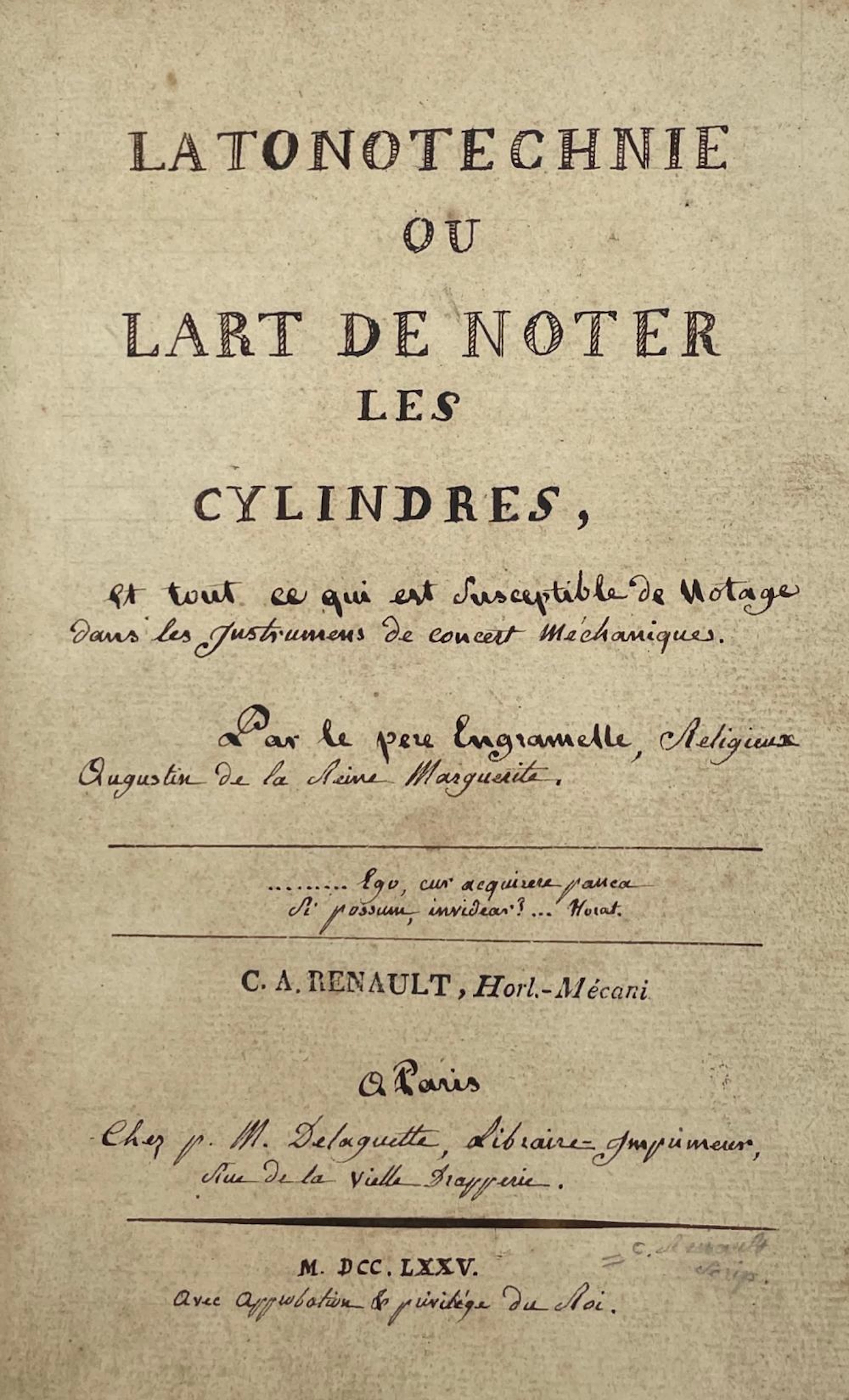 [MANUSCRIT]. ENGRAMELLE (Marie-Dominique-Joseph).