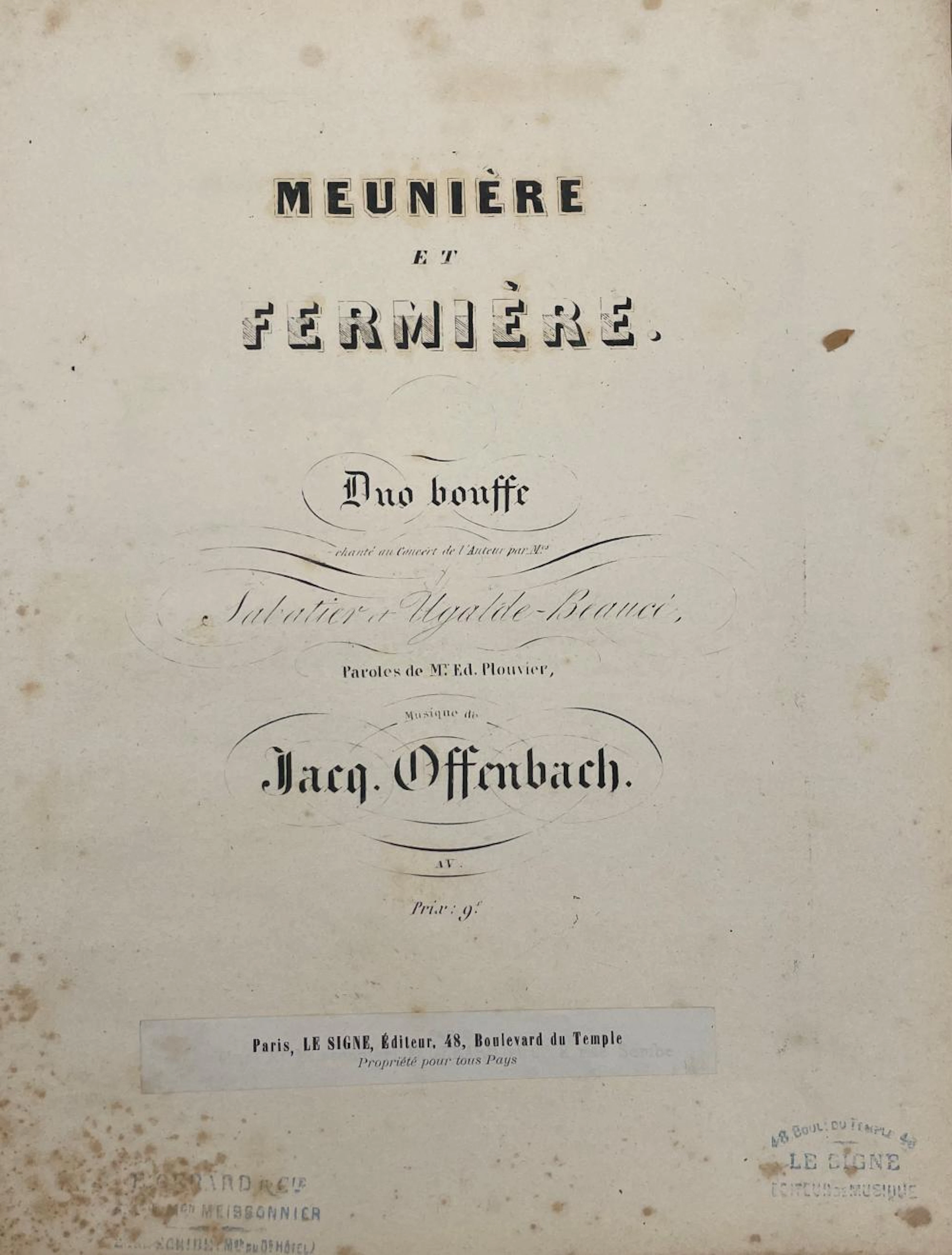 Jacques OFFENBACH (1819-1880).