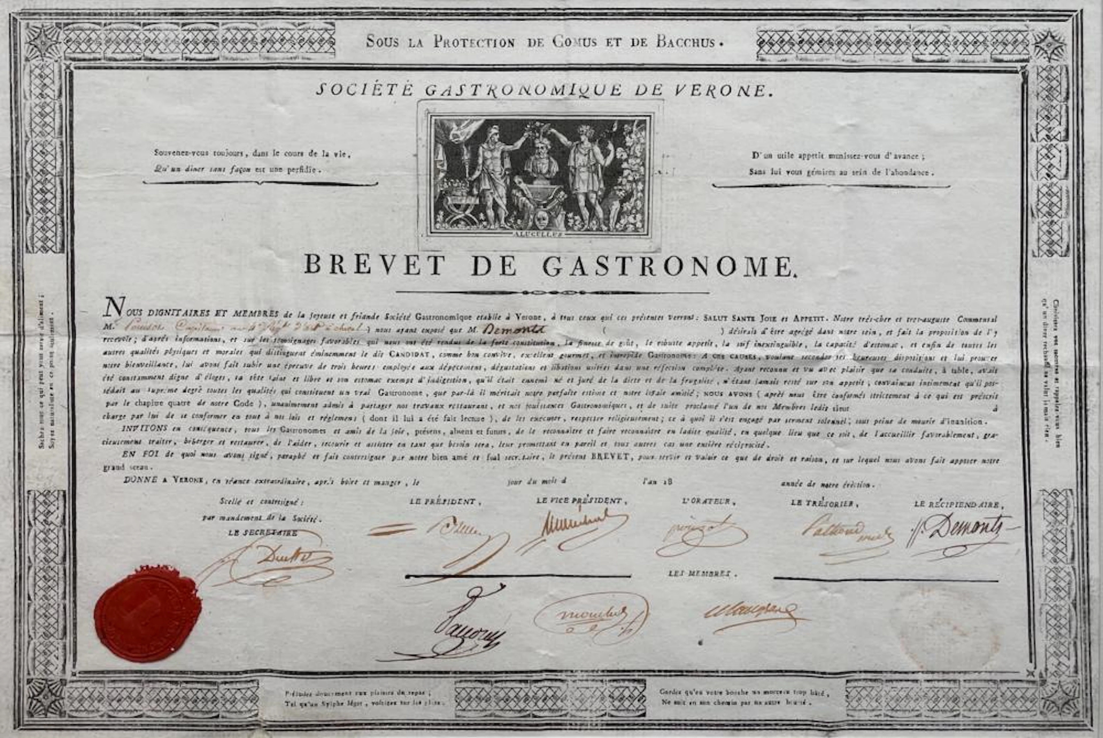 [BREVET DE GASTRONOME].