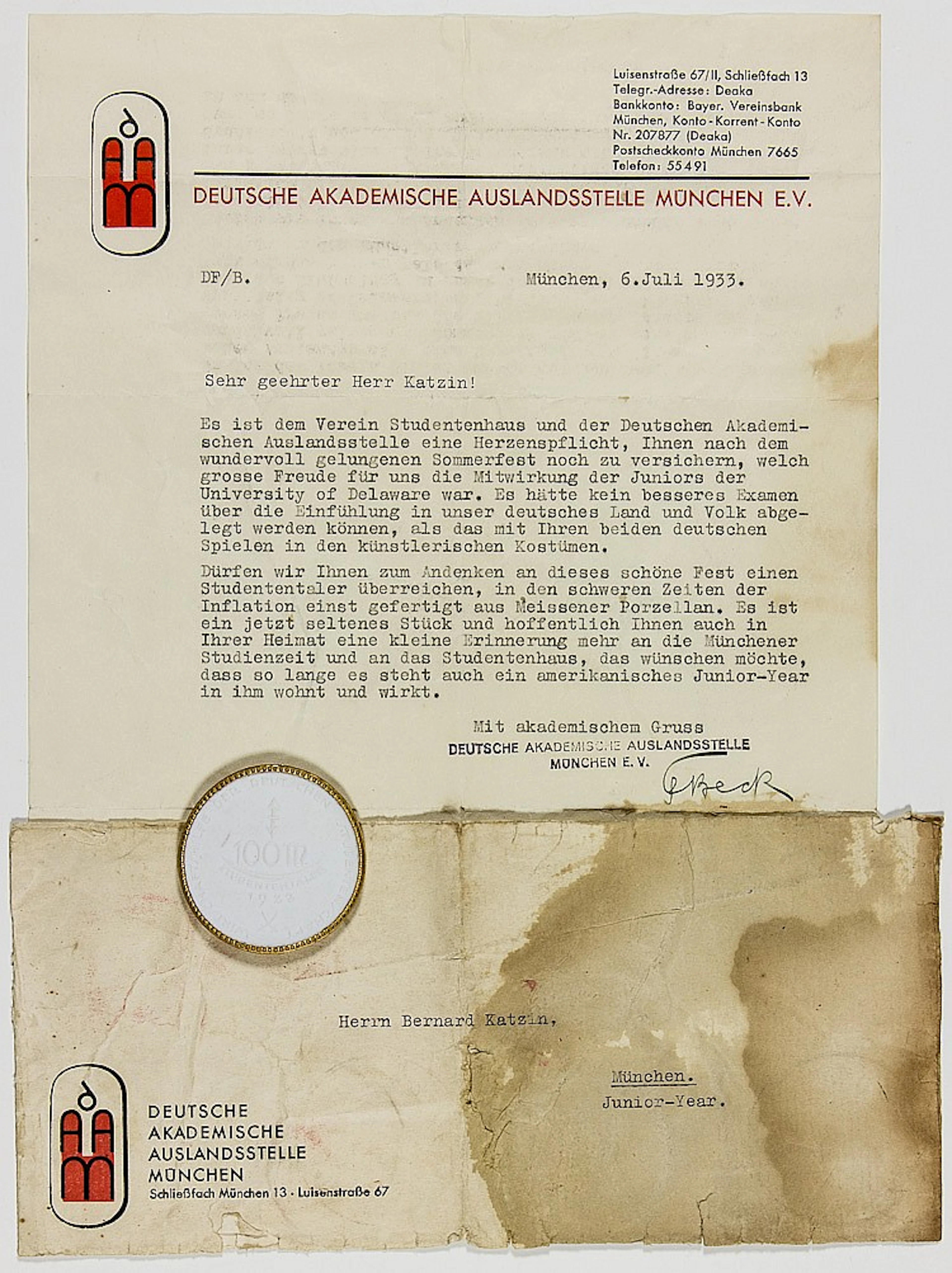 UNIVERSITY OF DELAWARE STUDENT IN NAZI GERMANY