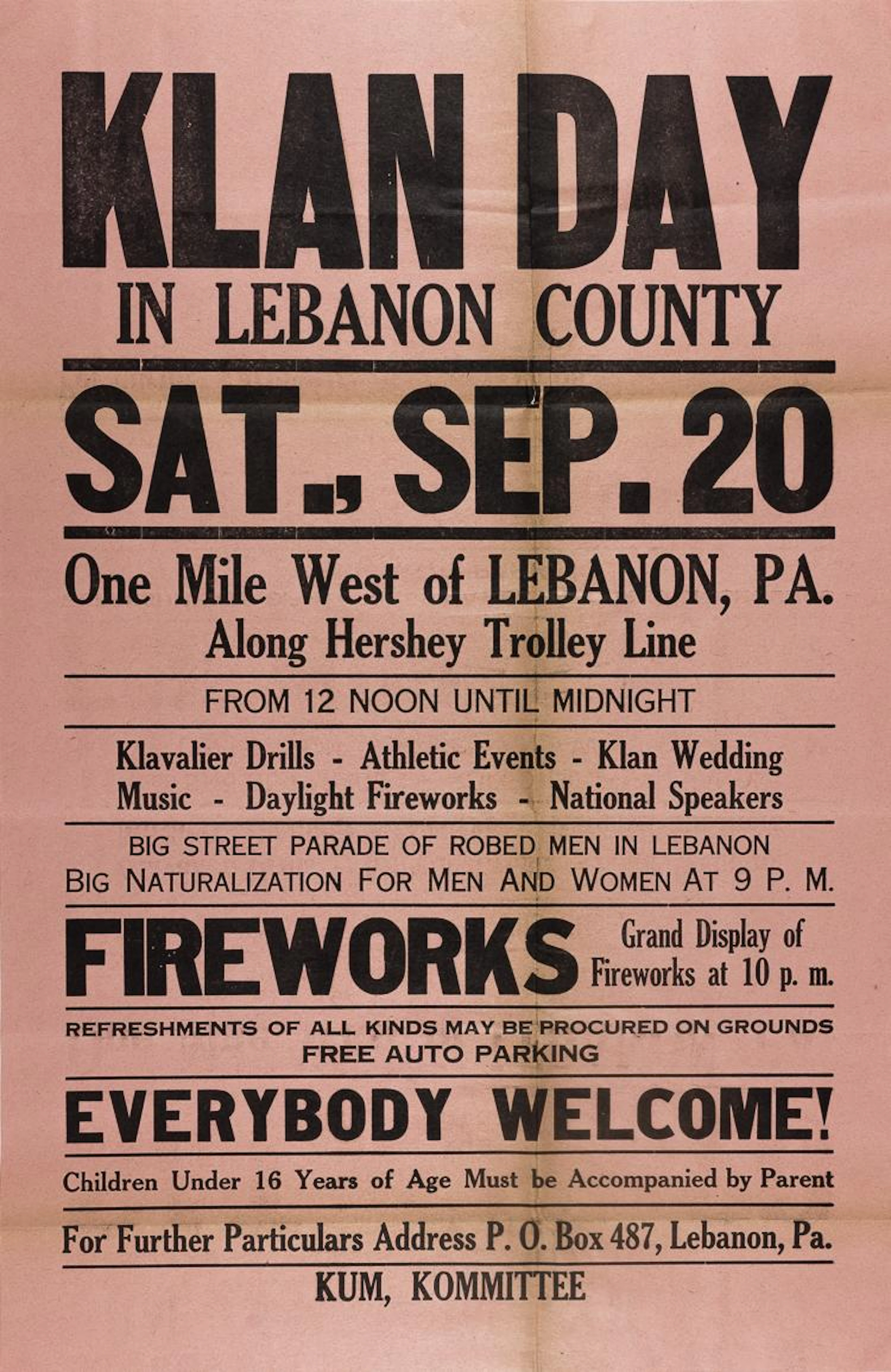 "KLAN DAY" BROADSIDE