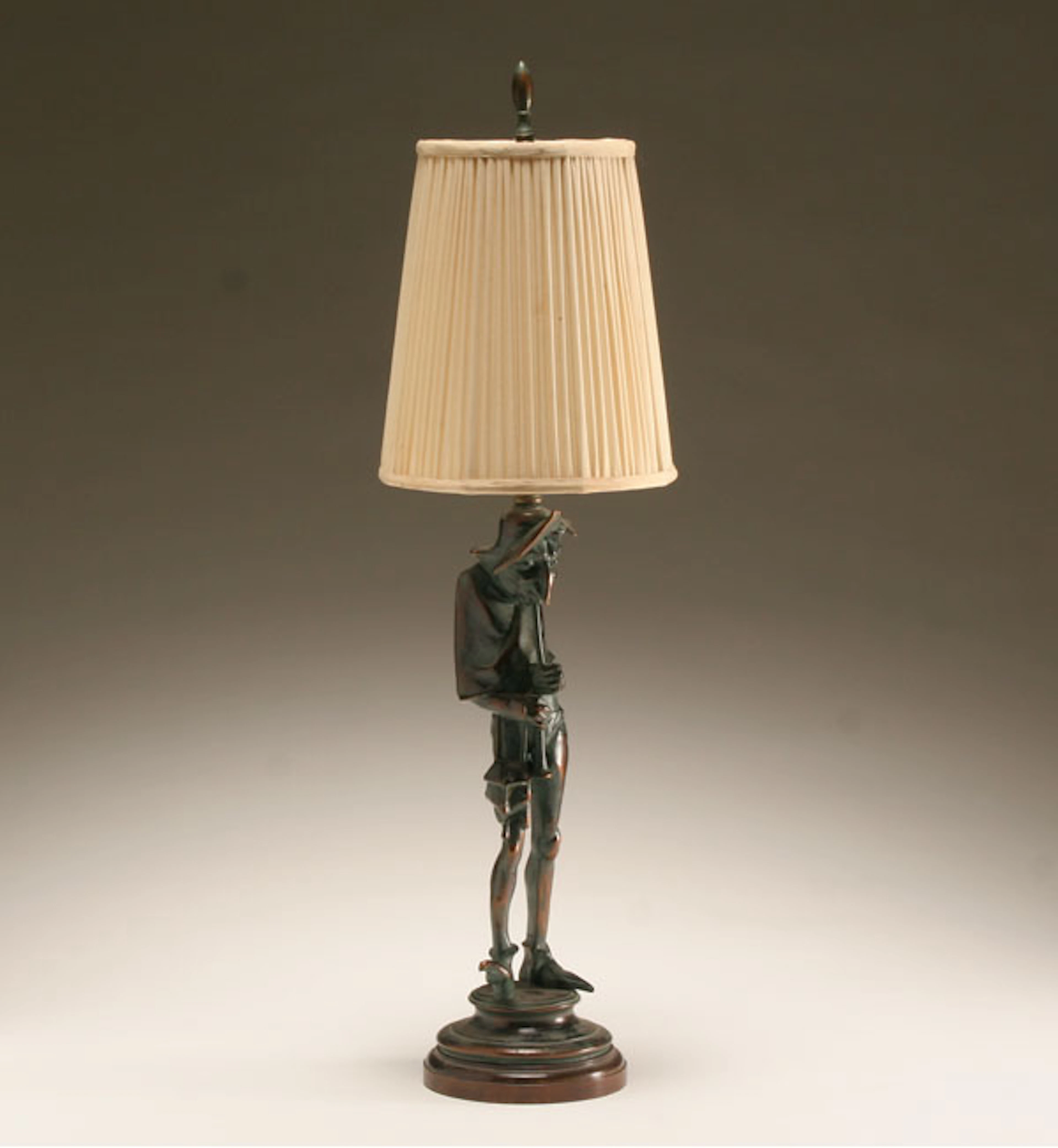 Novelty French caricature figure lamp, after Emile Guillemin;