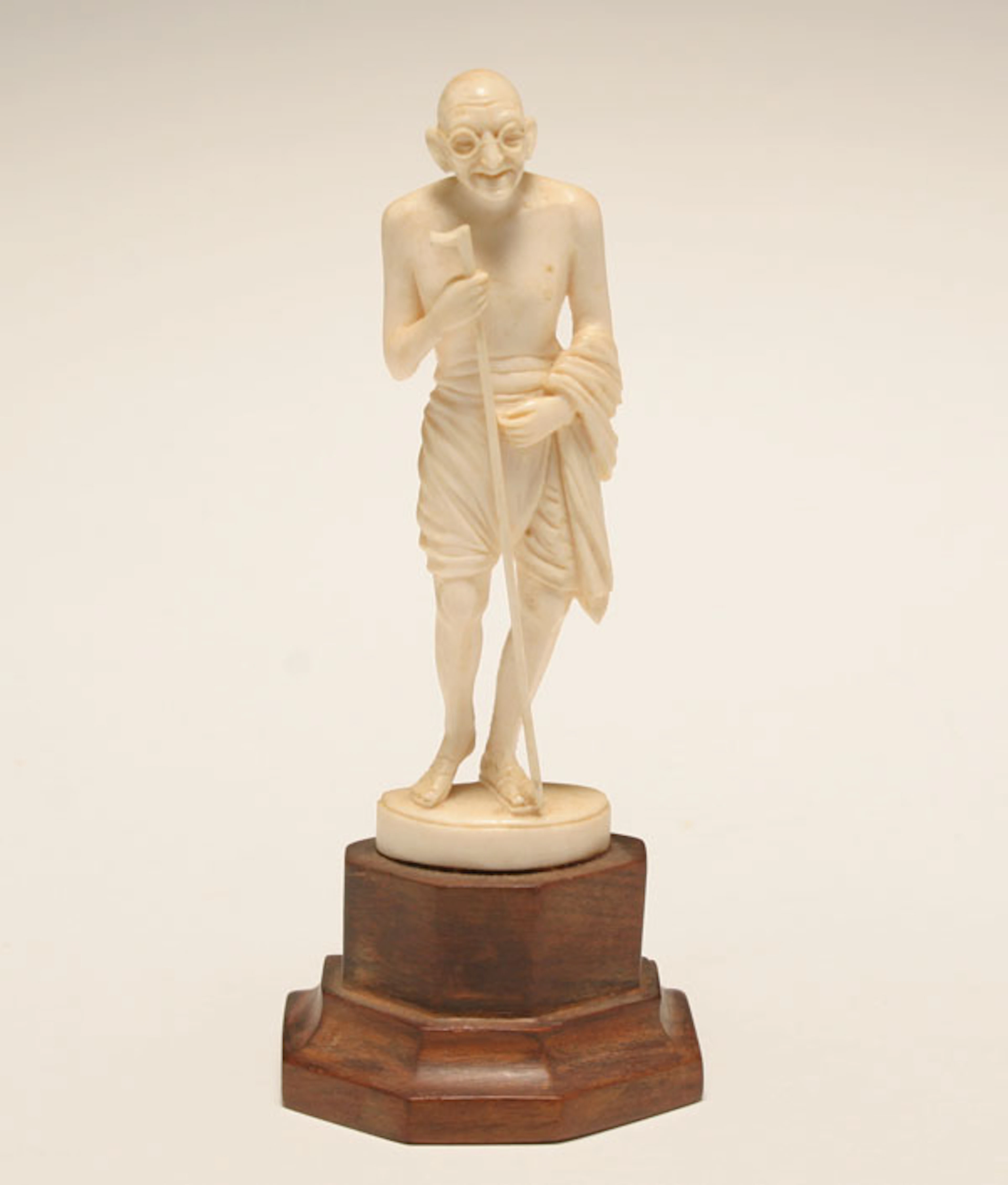 Indian carved ivory figure of Mahatma Ghandi