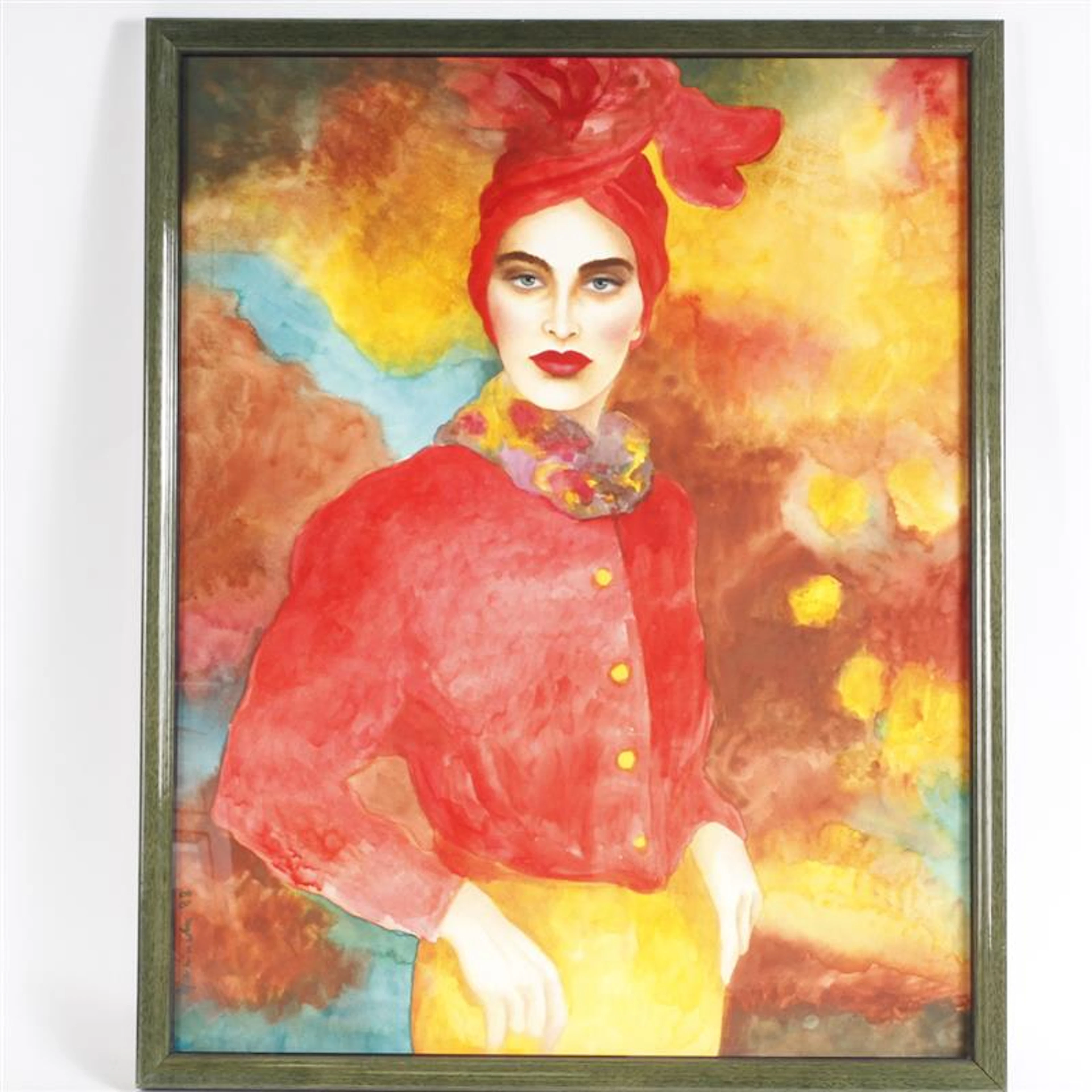 Joanna Zjawinska, (California / Poland; b.1950), woman in a red turban