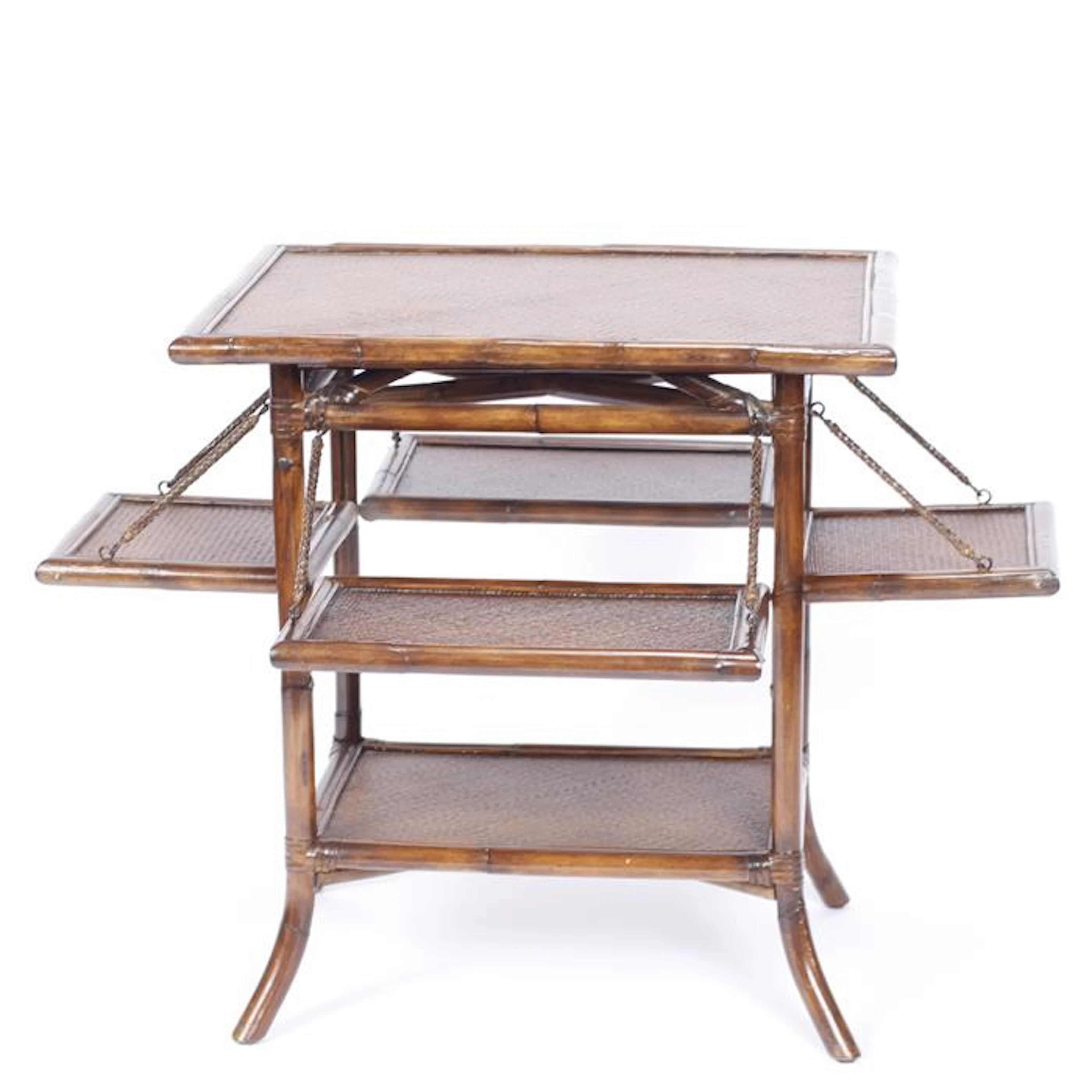 Thomasville Ernest Hemingway Serengetti rattan two tier side table/stand