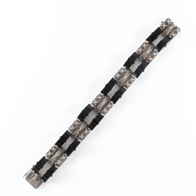 1940s signed “Germany sterling” Art Deco marcasite...