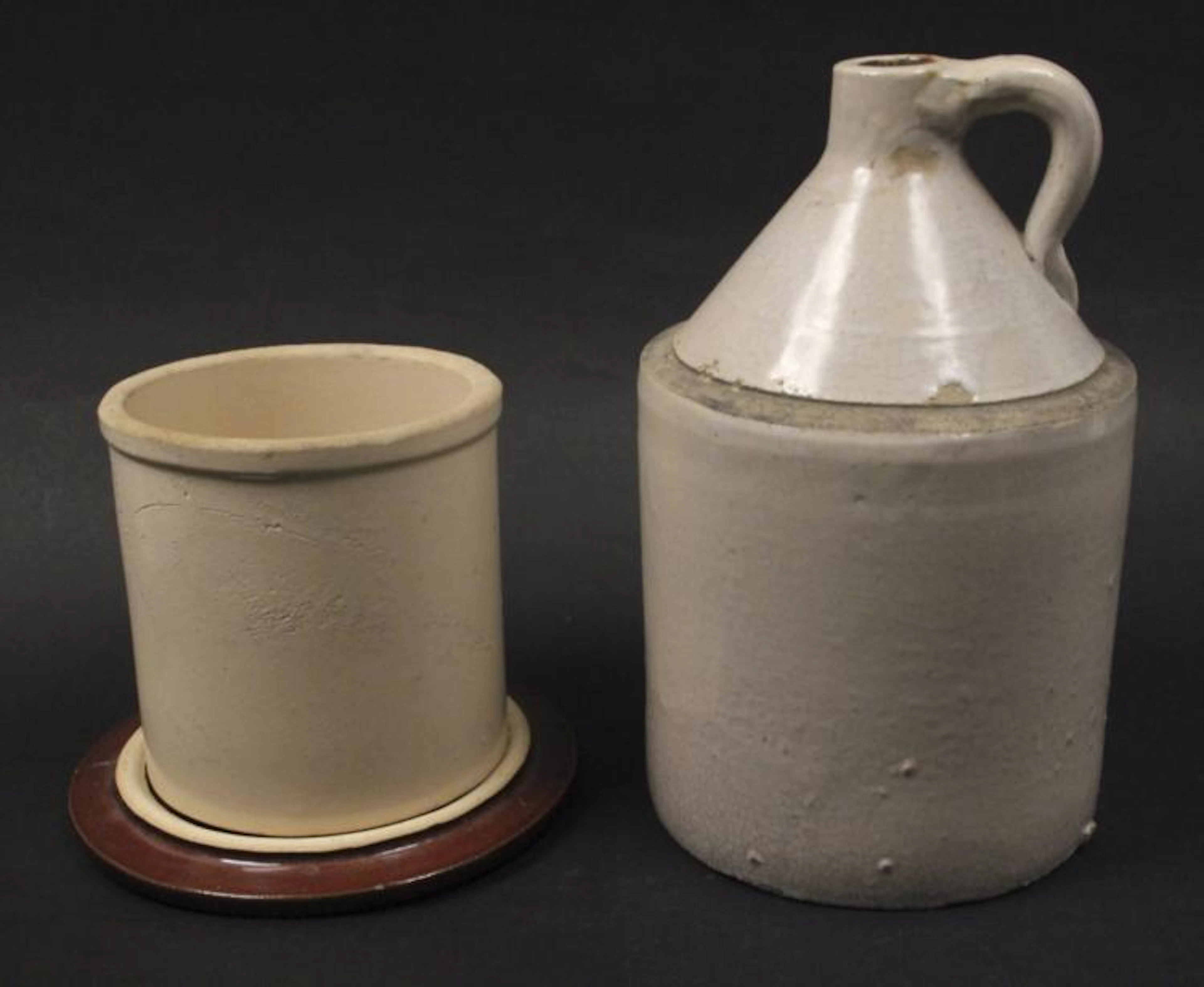Stoneware 11" Whiskey Jug & Crock