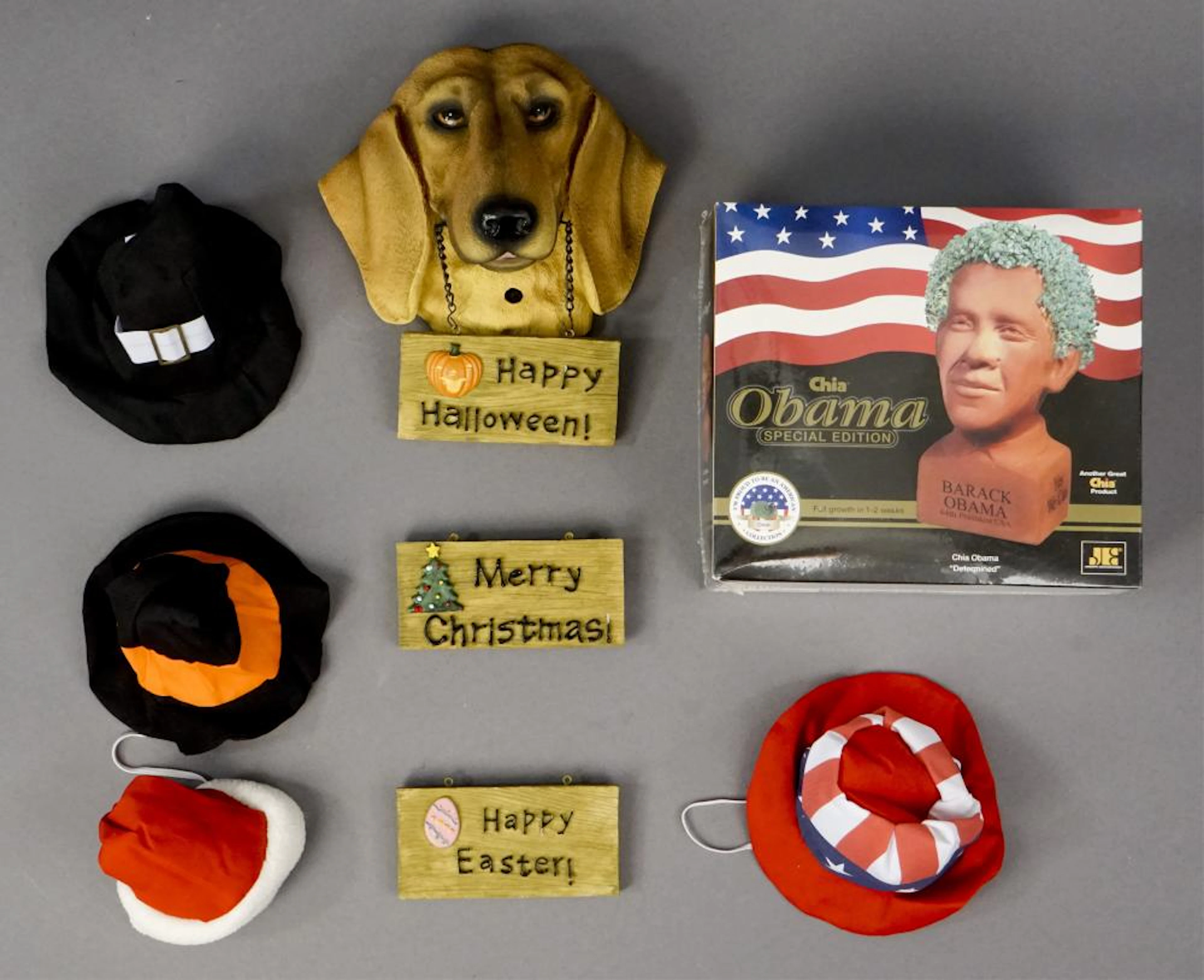 Obama Chia Pet & Talking Holiday Dog