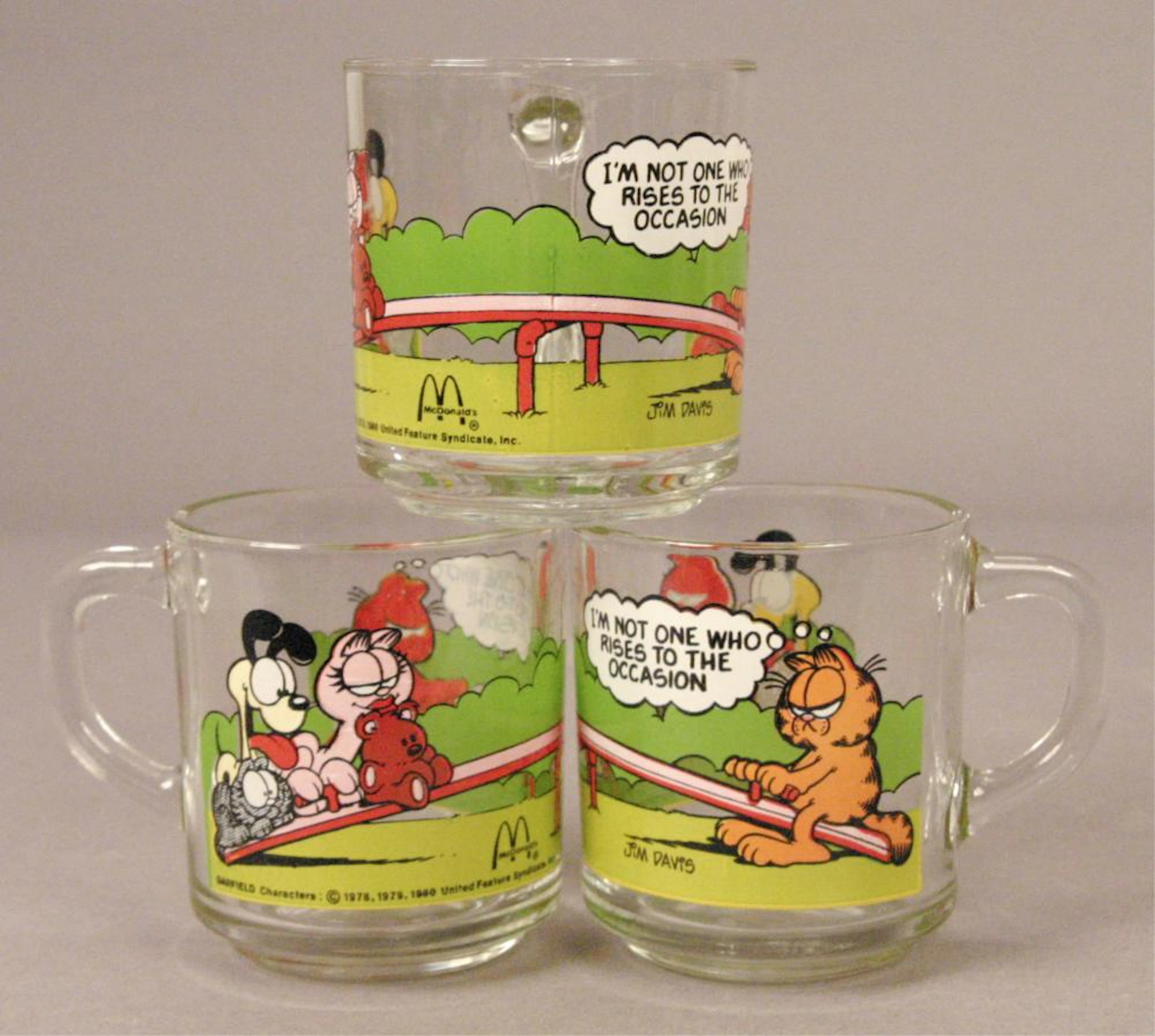 3 - 1978 McDonald's Garfield Coffee Mugs
