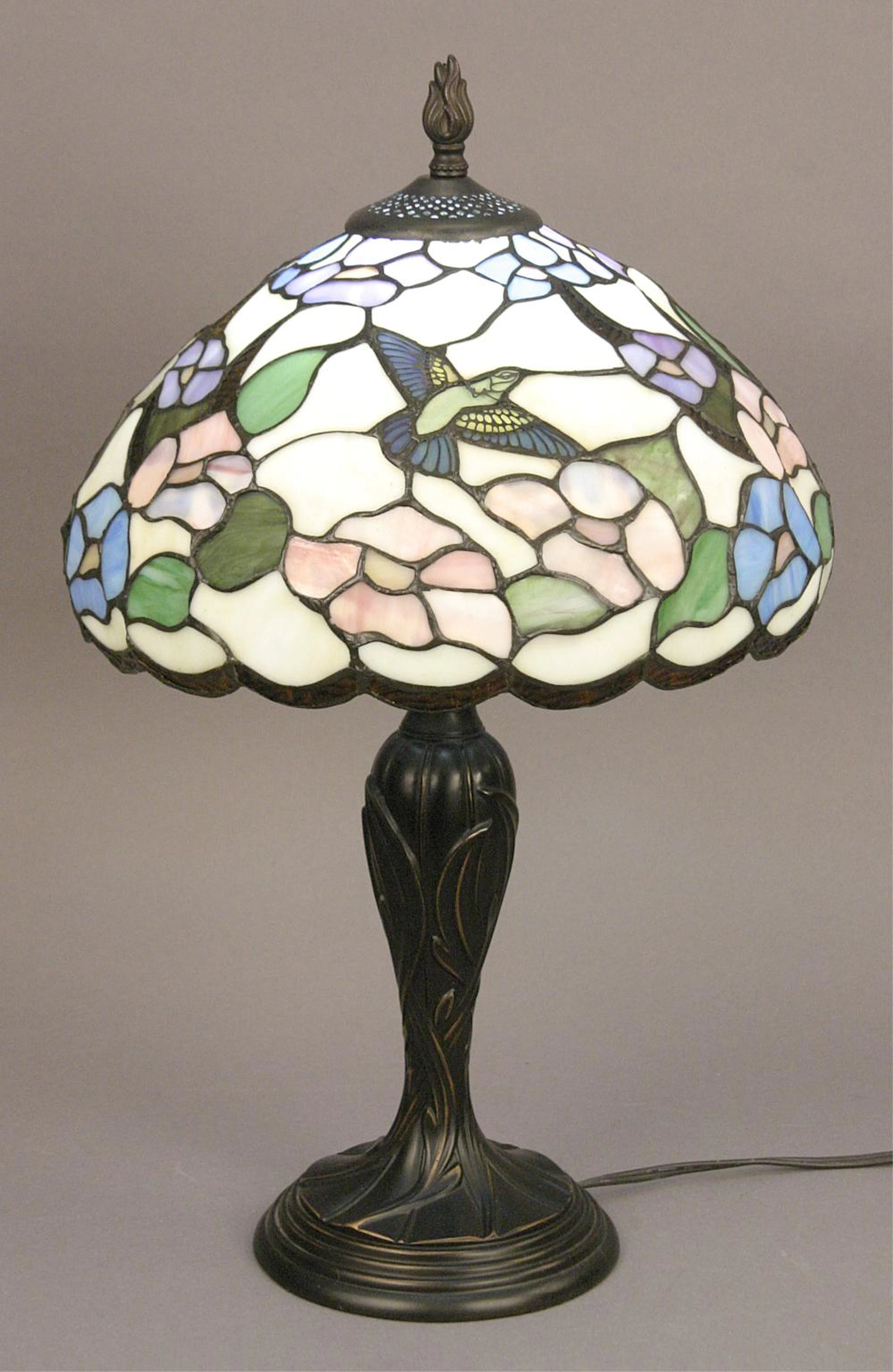 Stained Glass Lamp with Heavy Metal Base