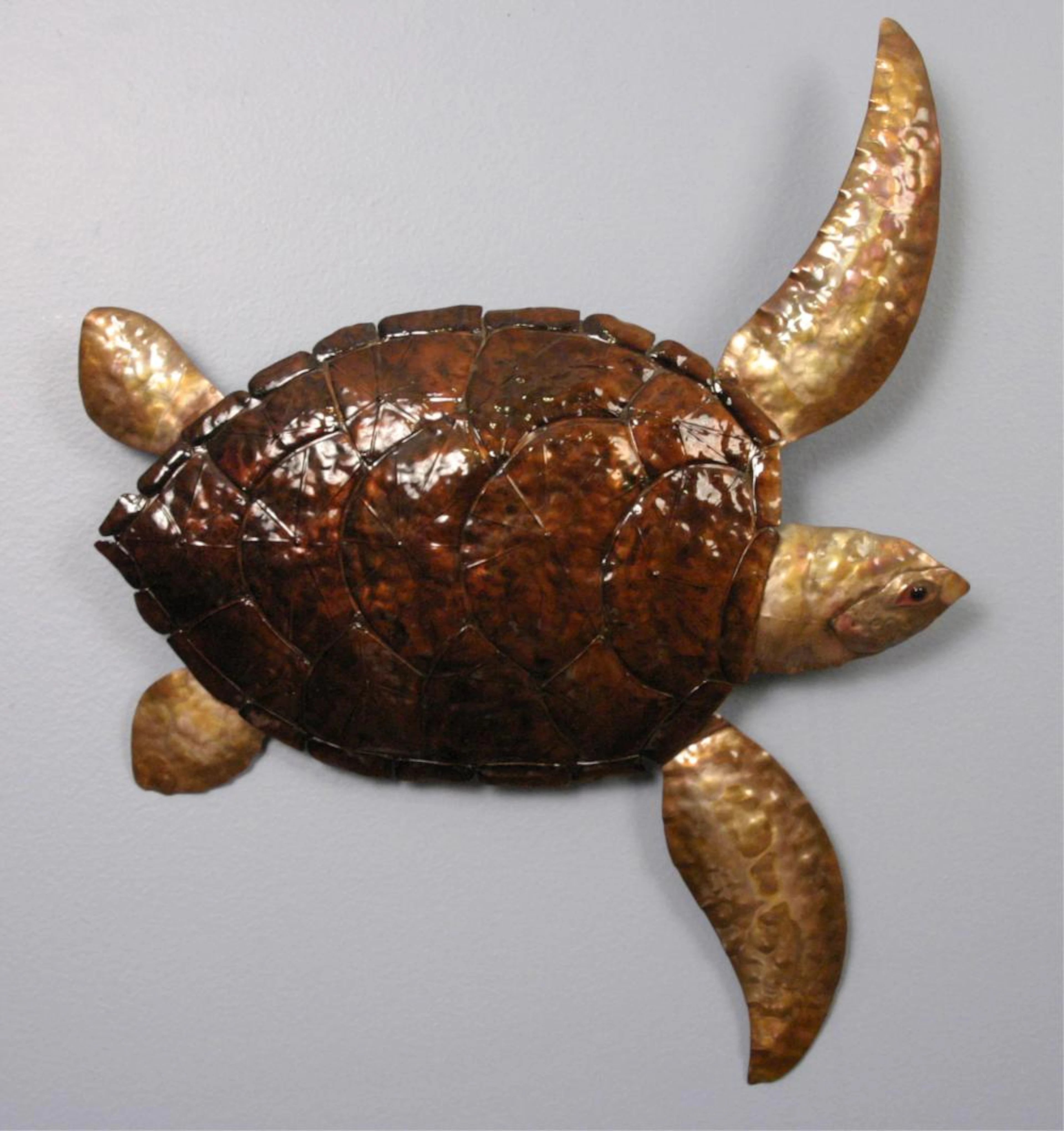 Handmade Metal Hammered Sea Turtle Wall Decor