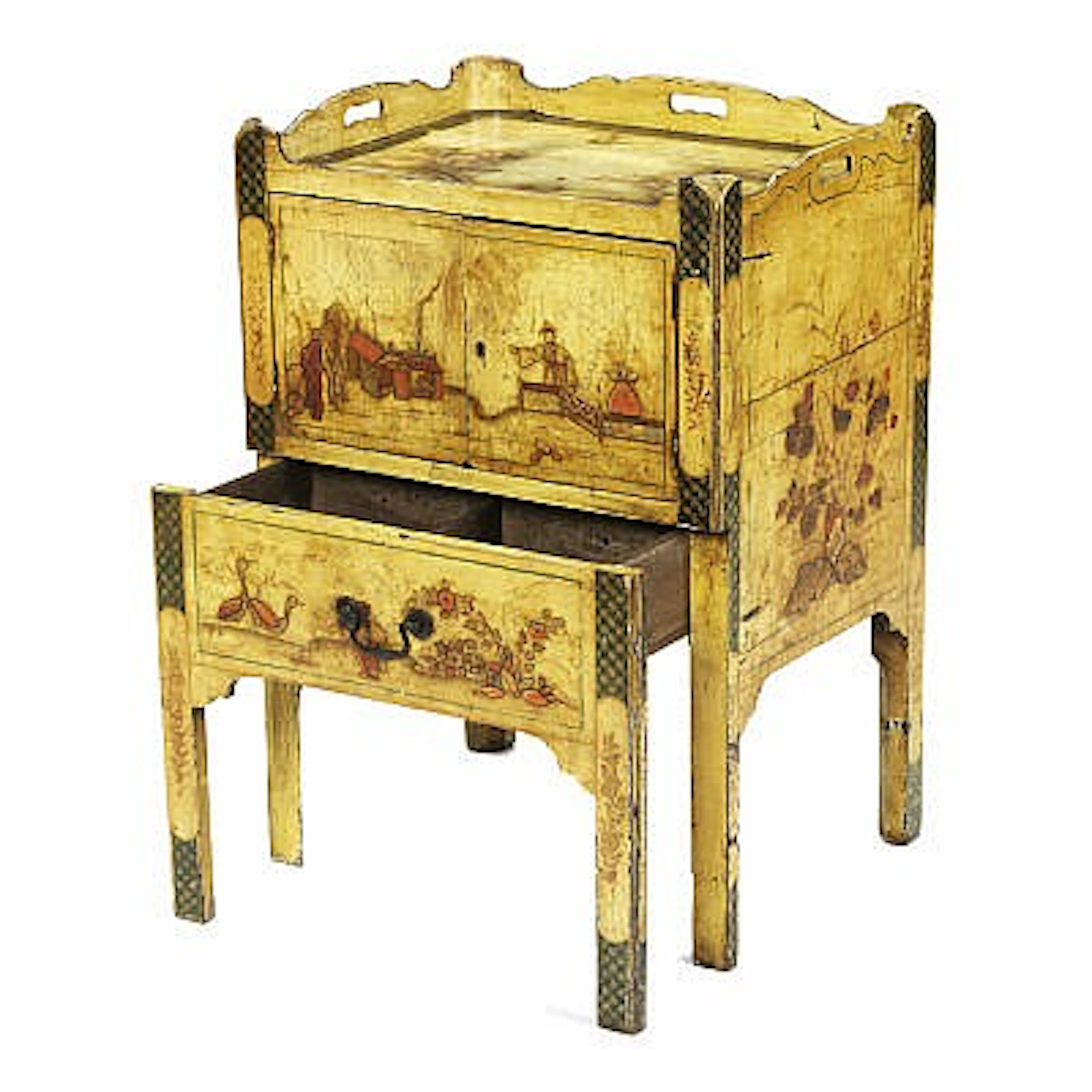 Laquer wood, bedside table