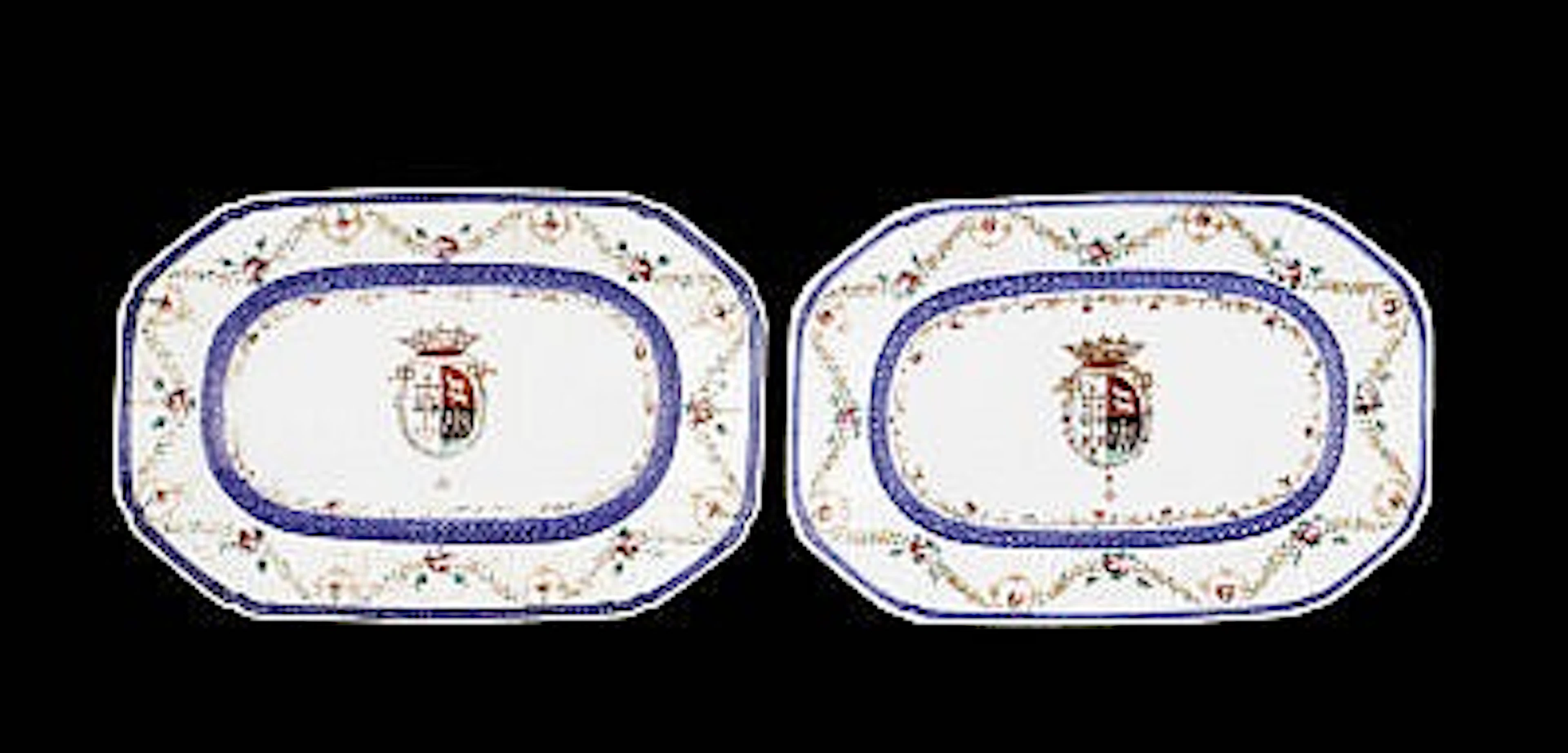Par de travessas oitavadas em porcelana-Mirandela