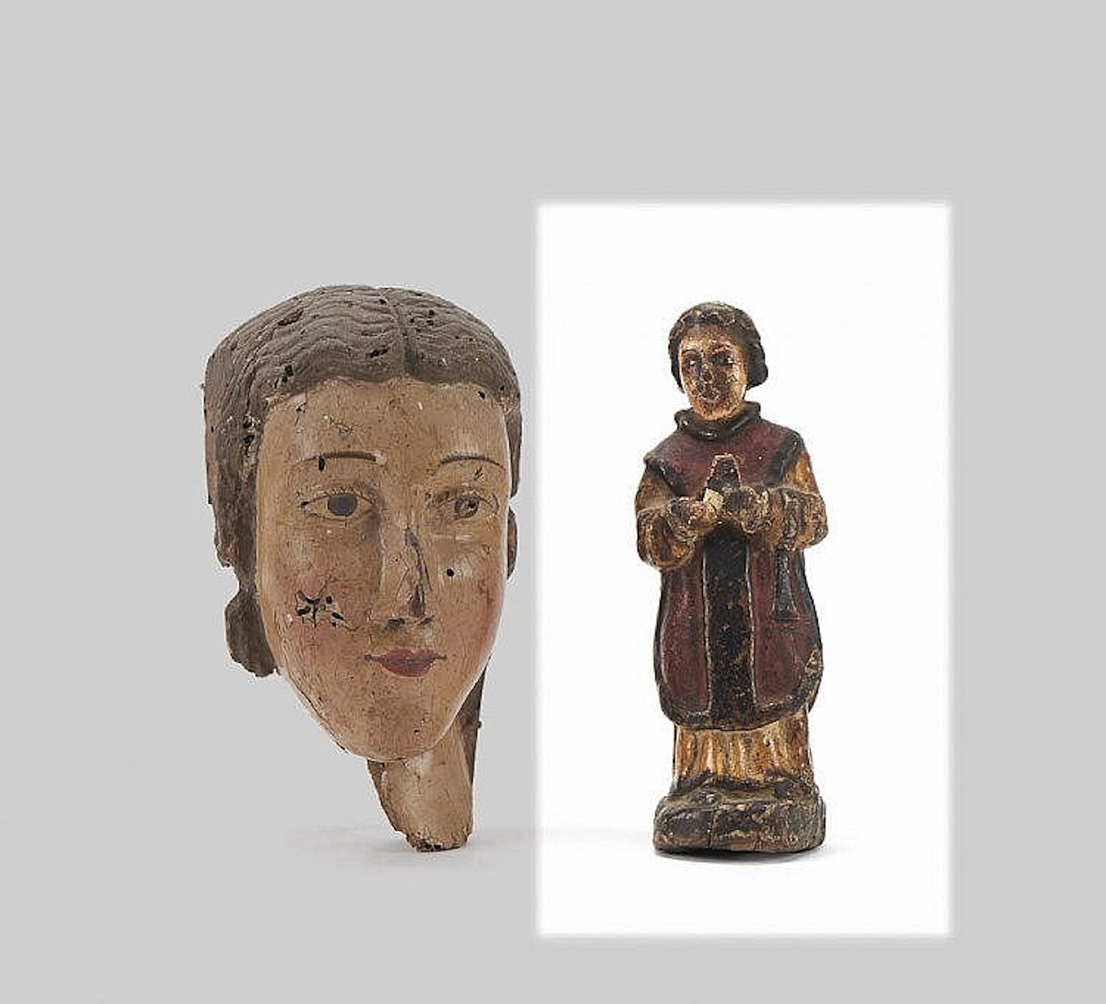 Figura religiosa, escultura em madeira policromada