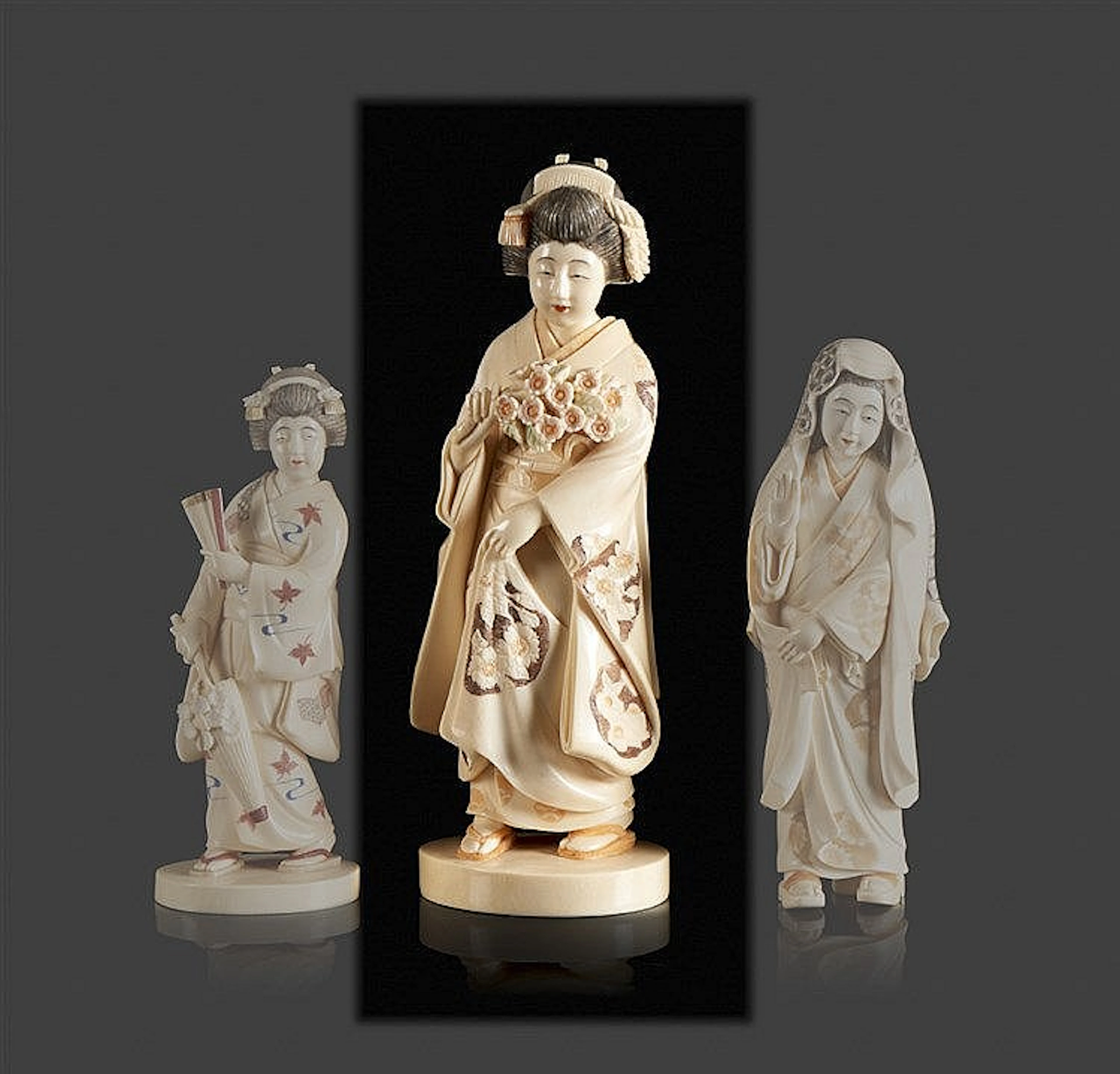 Gueixa, escultura japonesa em marfim