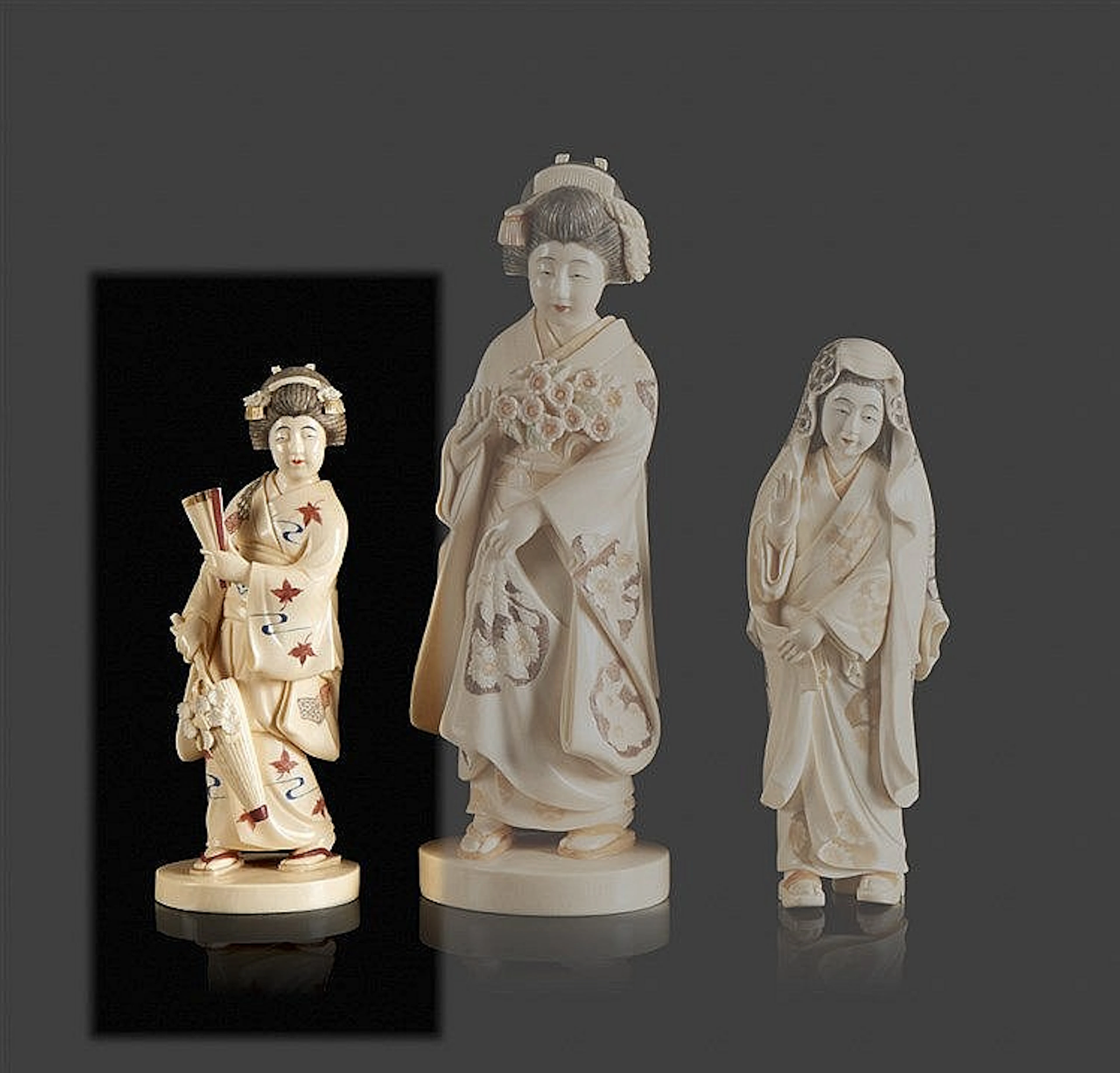 Gueixa, escultura japonesa em marfim