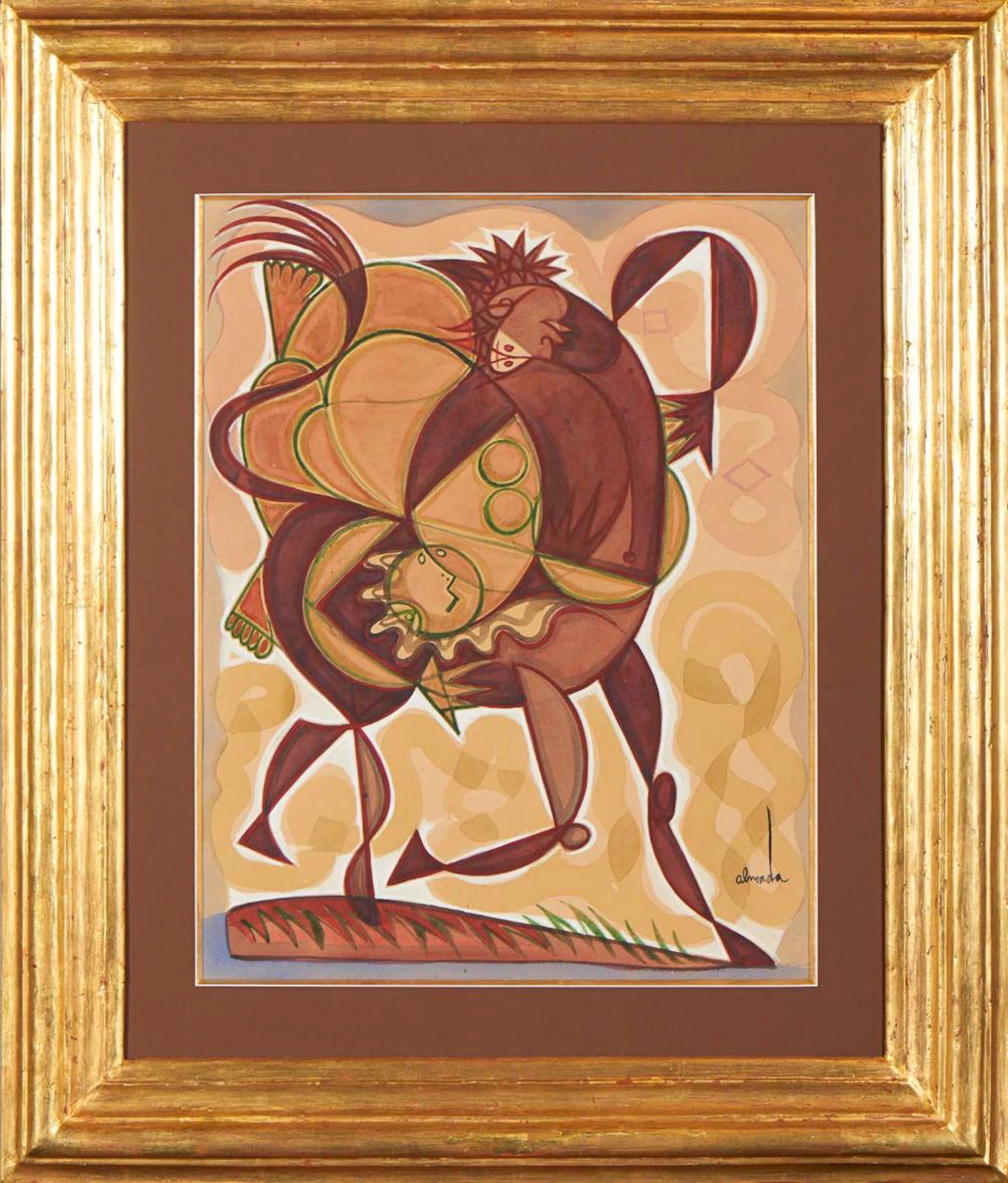 ALMADA NEGREIROS, aguarela s/papel, 65,8 x 52,5 cm