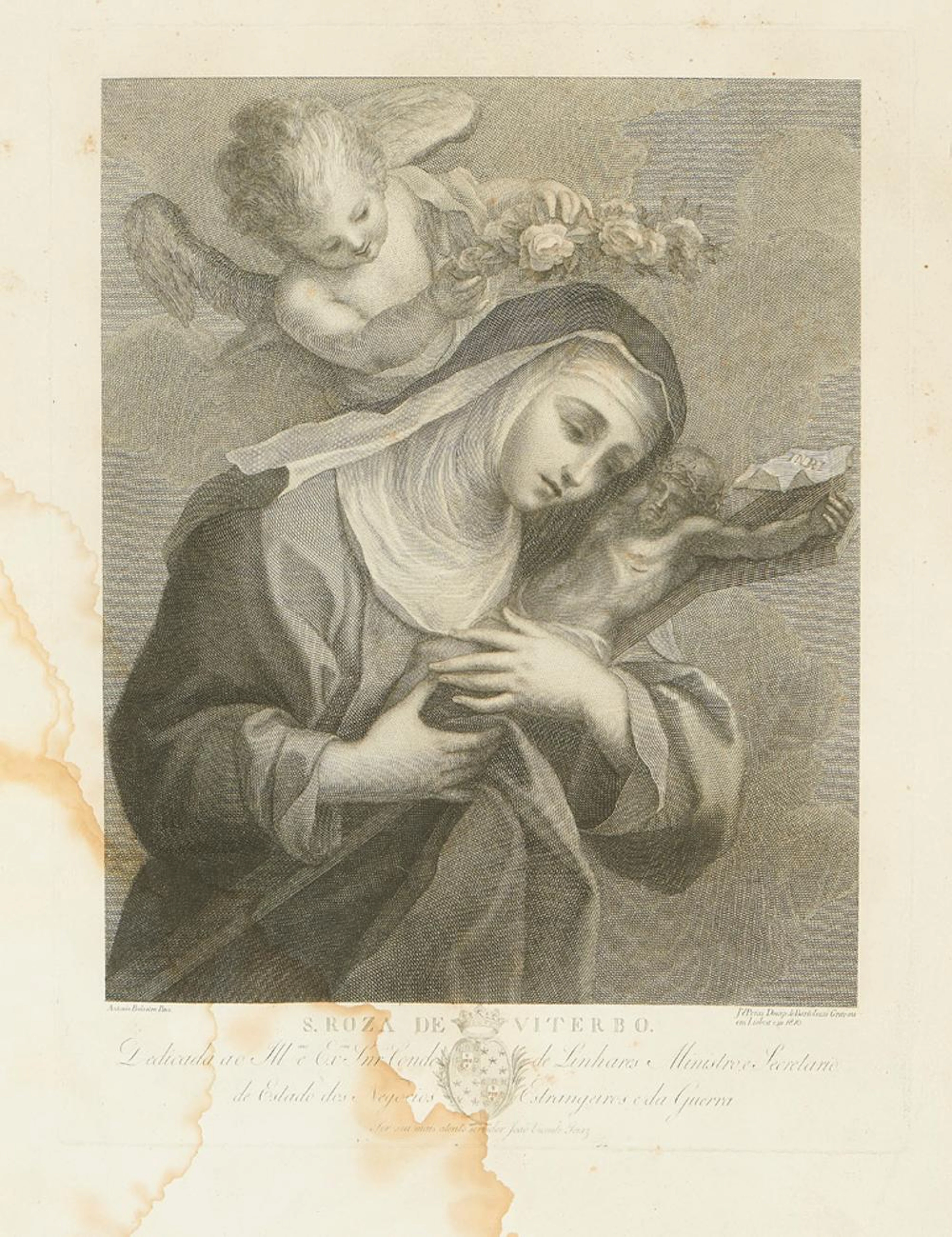 S. Roza de Viterbo, gravura sobre papel