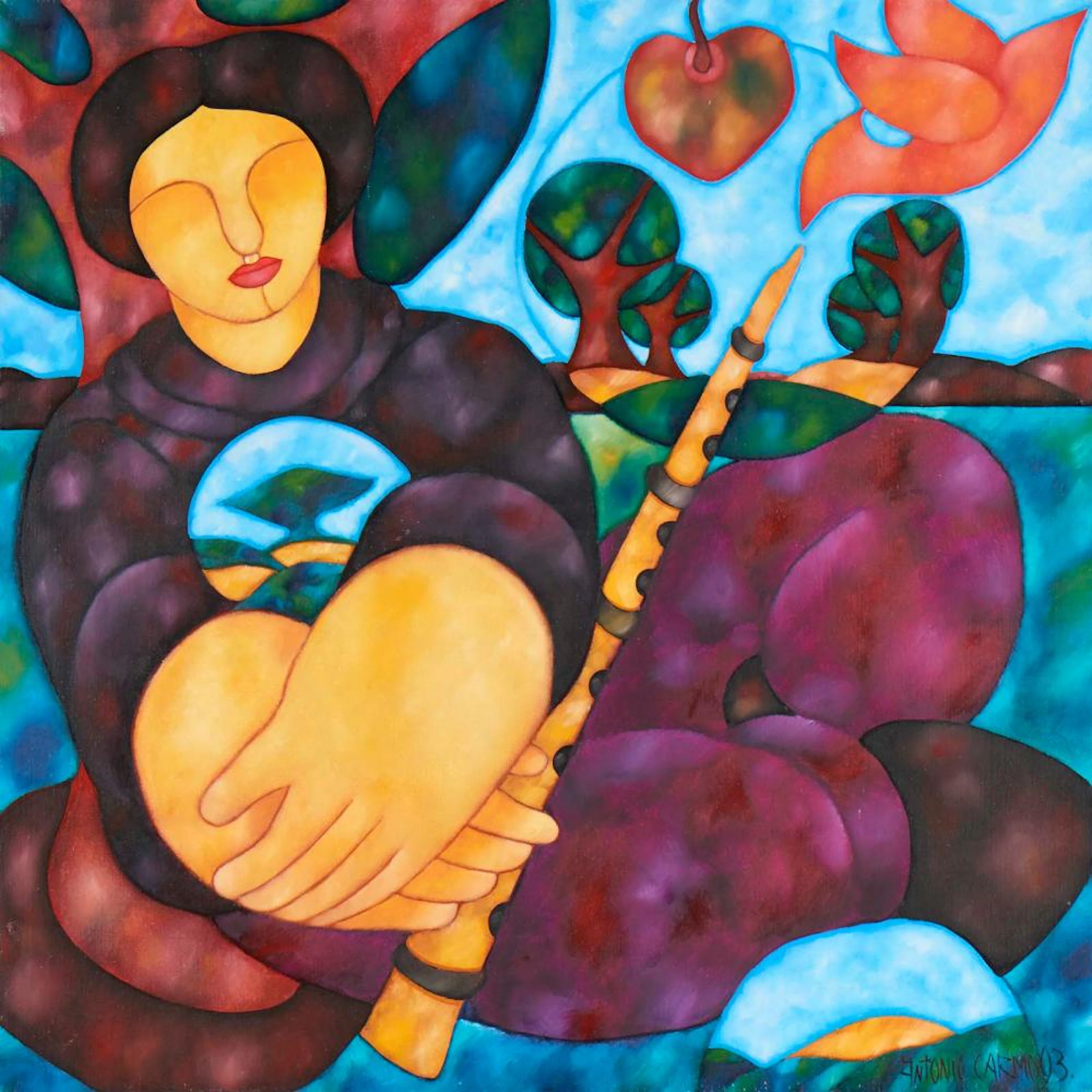 ANTÓNIO CARMO, Óleo sobre tela, 100x100 cm.