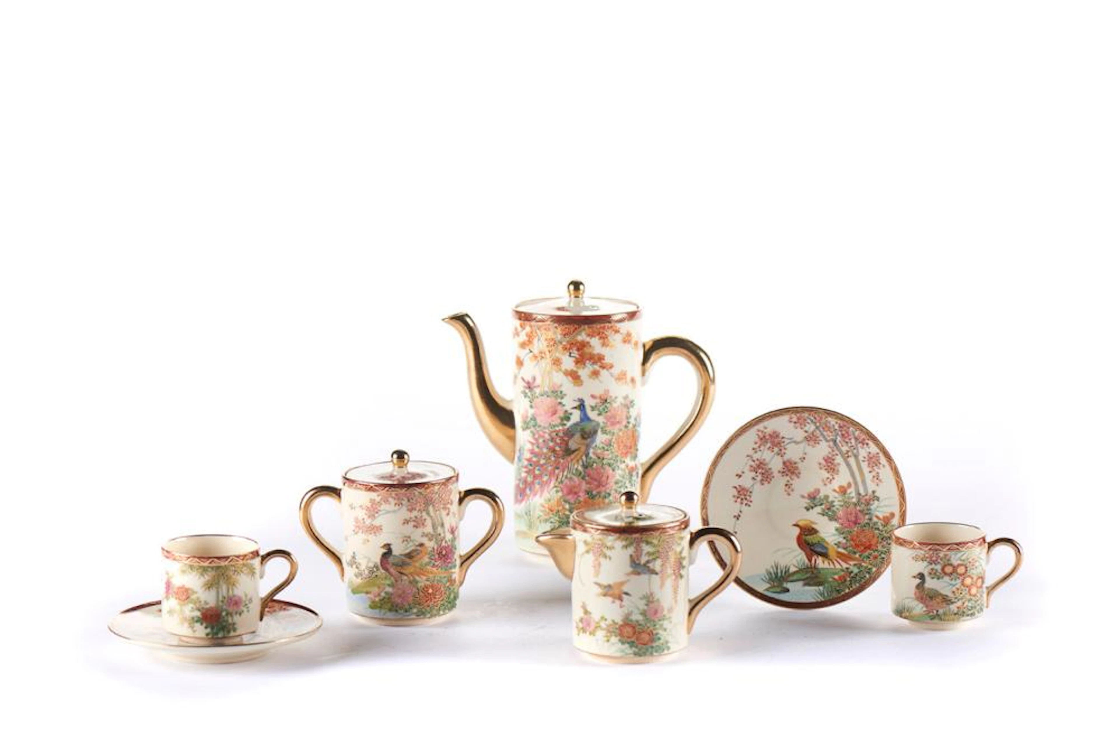 Serviço de café porcelana japonesa, Satsuma (15)