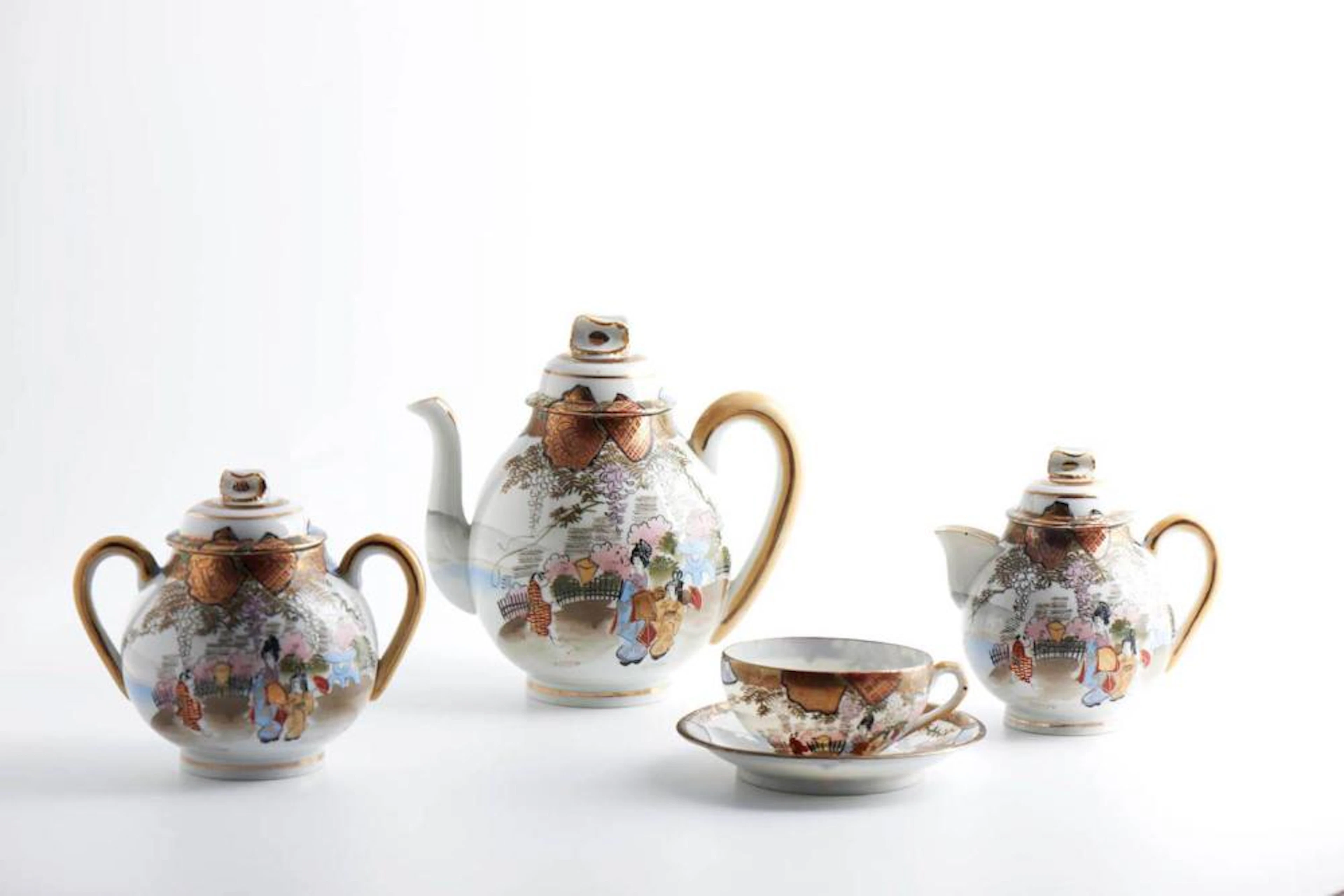 Parte de serviço de chá em porcelana japonesa (28)