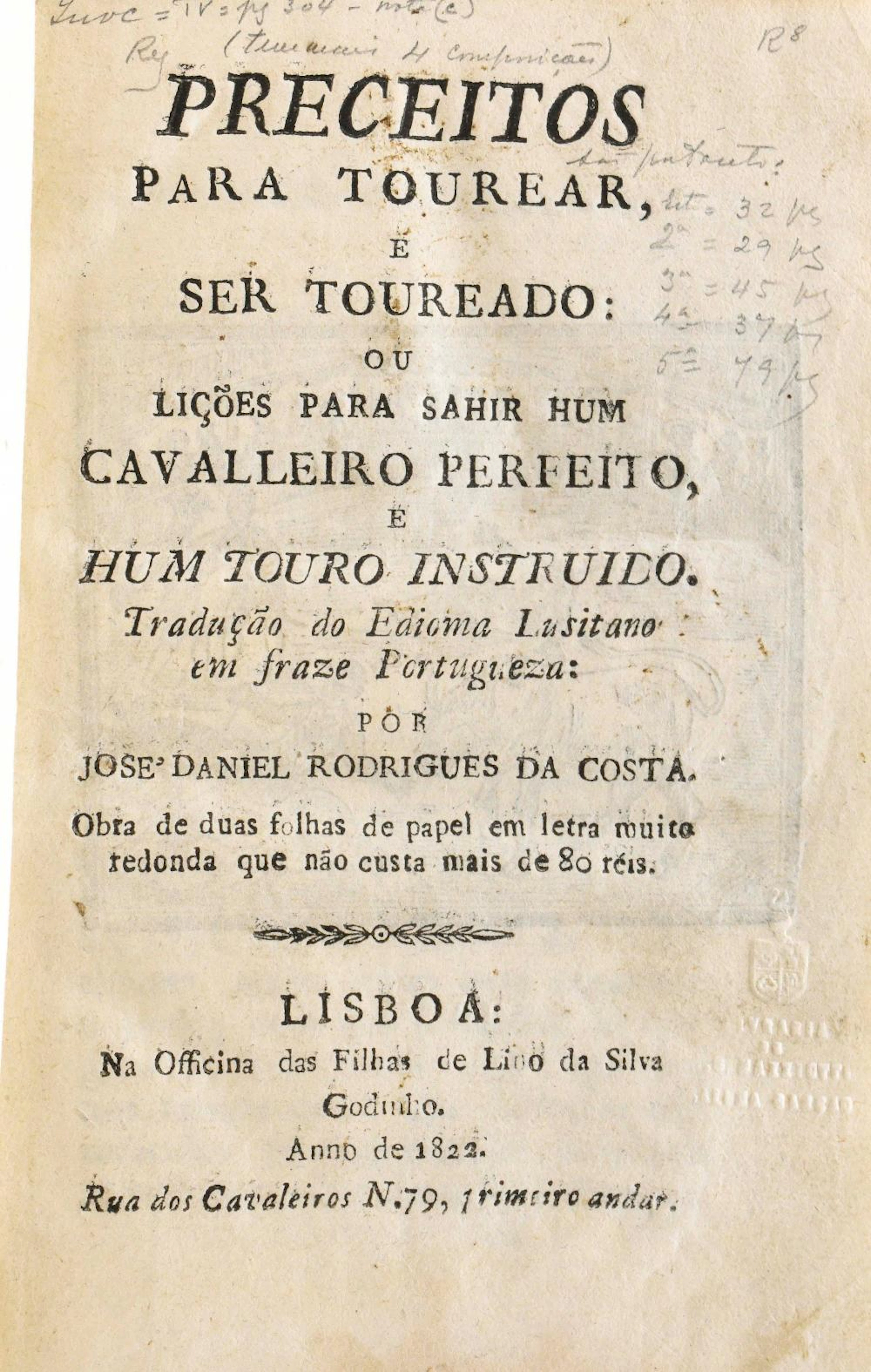 RODRIGUES DA COSTA. Lote de 5 títulos, 1 vol. enc.