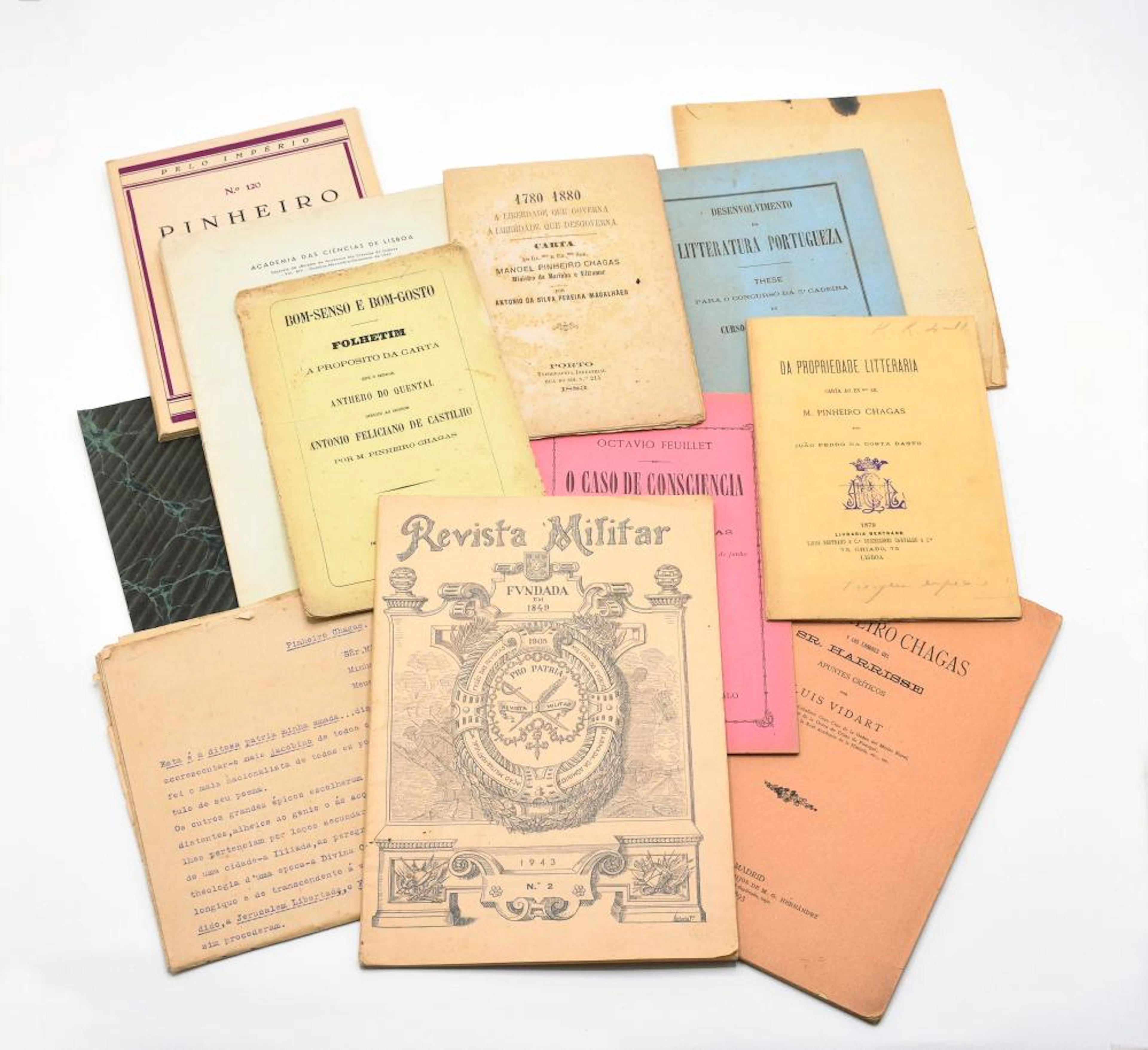 CHAGAS. Lote 12 de cartas, boletins e documentos