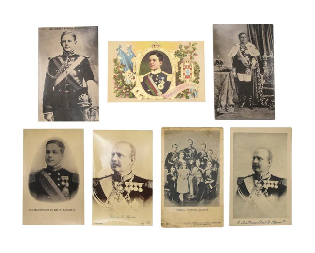 D. MANUEL II. Lote de 7 postais