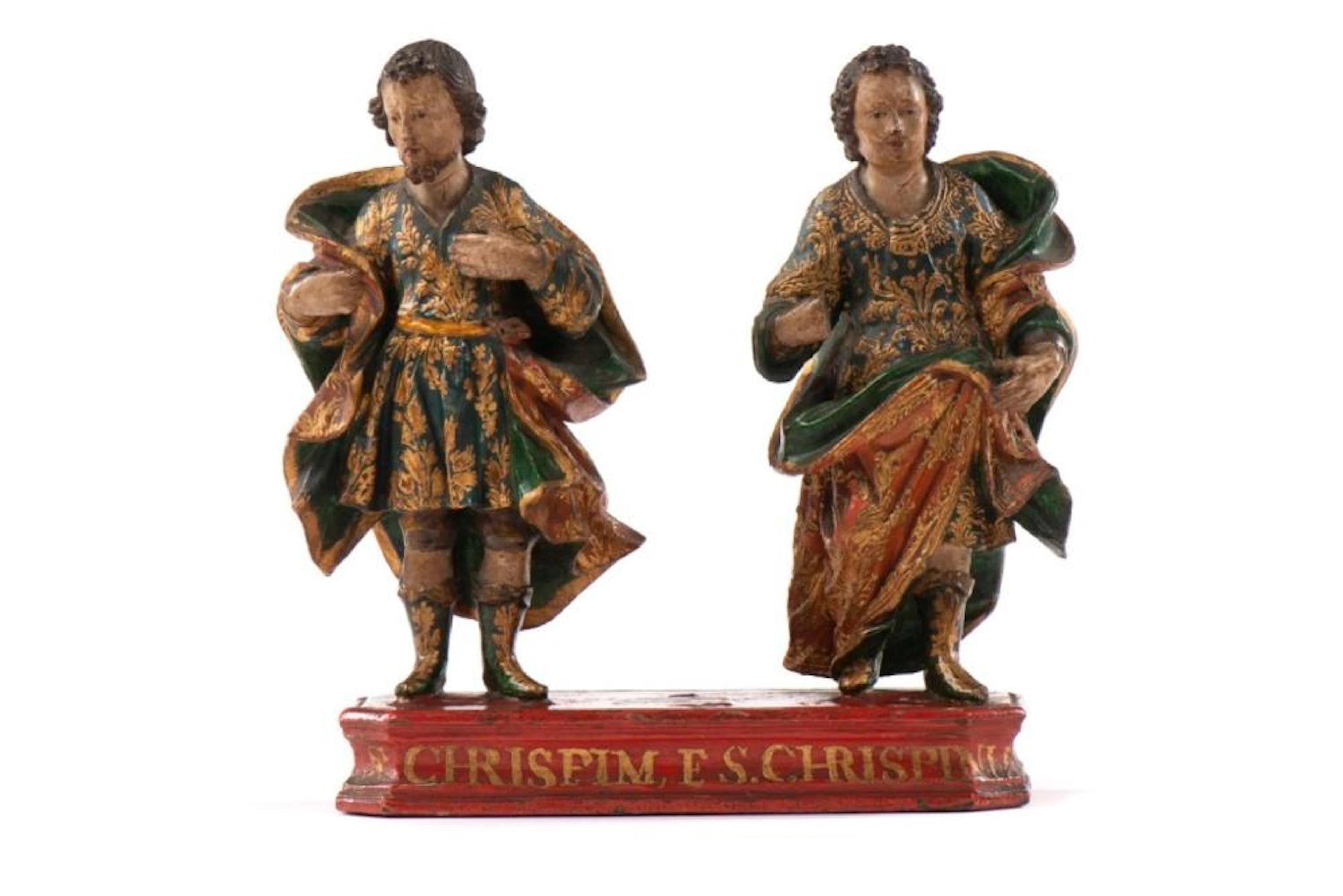 São Crispim e São Crispiniano, rara escultura portuguesas do séc. XVIII