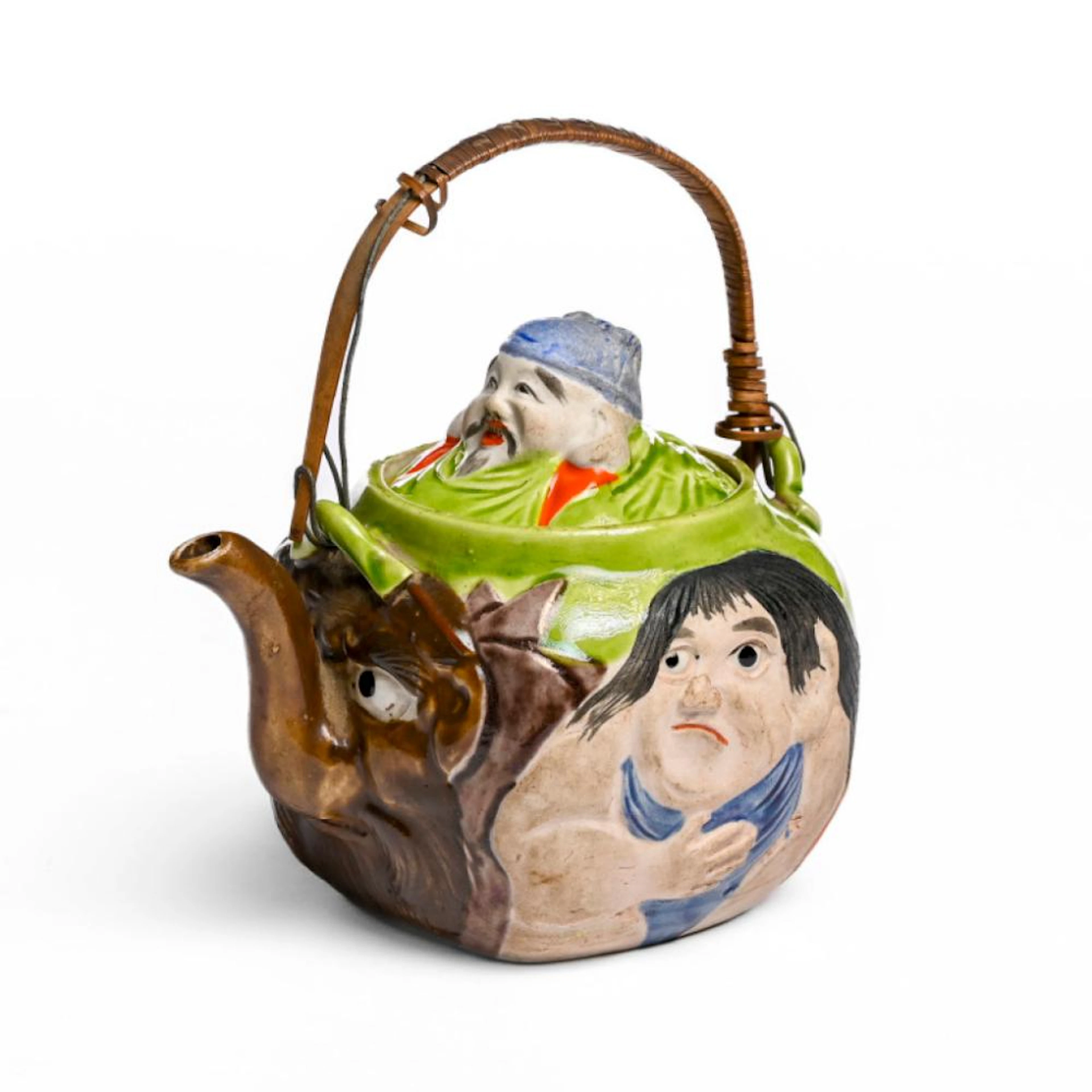 Bule em porcelana japonesa, decoração policromada