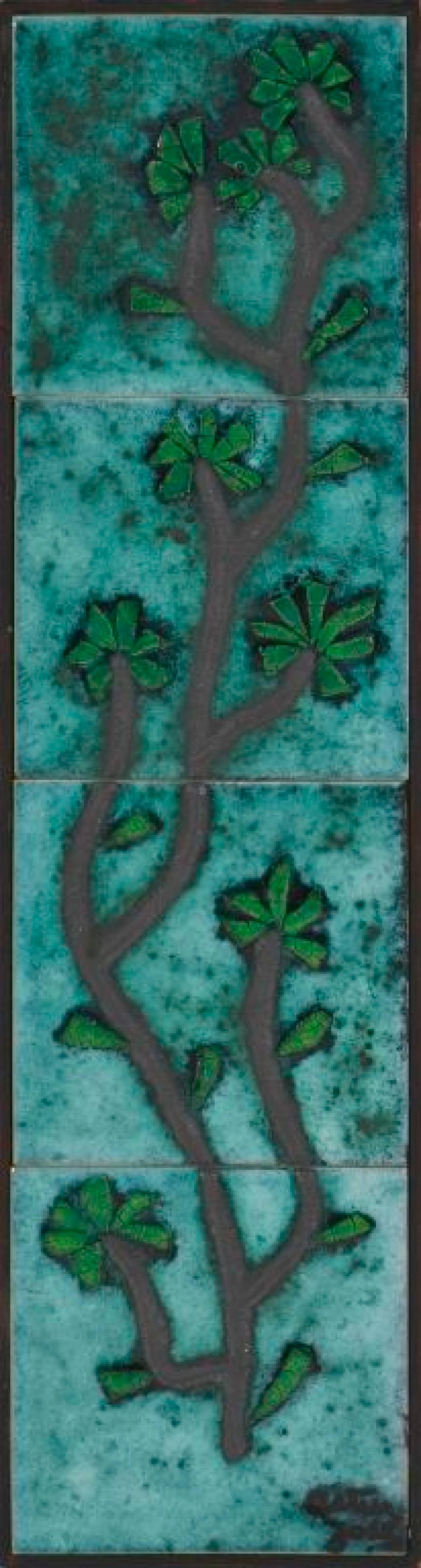 ARTUR JOSÉ (1932-2010) Painel de 4 azulejos Assinado Dim, aprox.: 56,8 x 14 cm.;