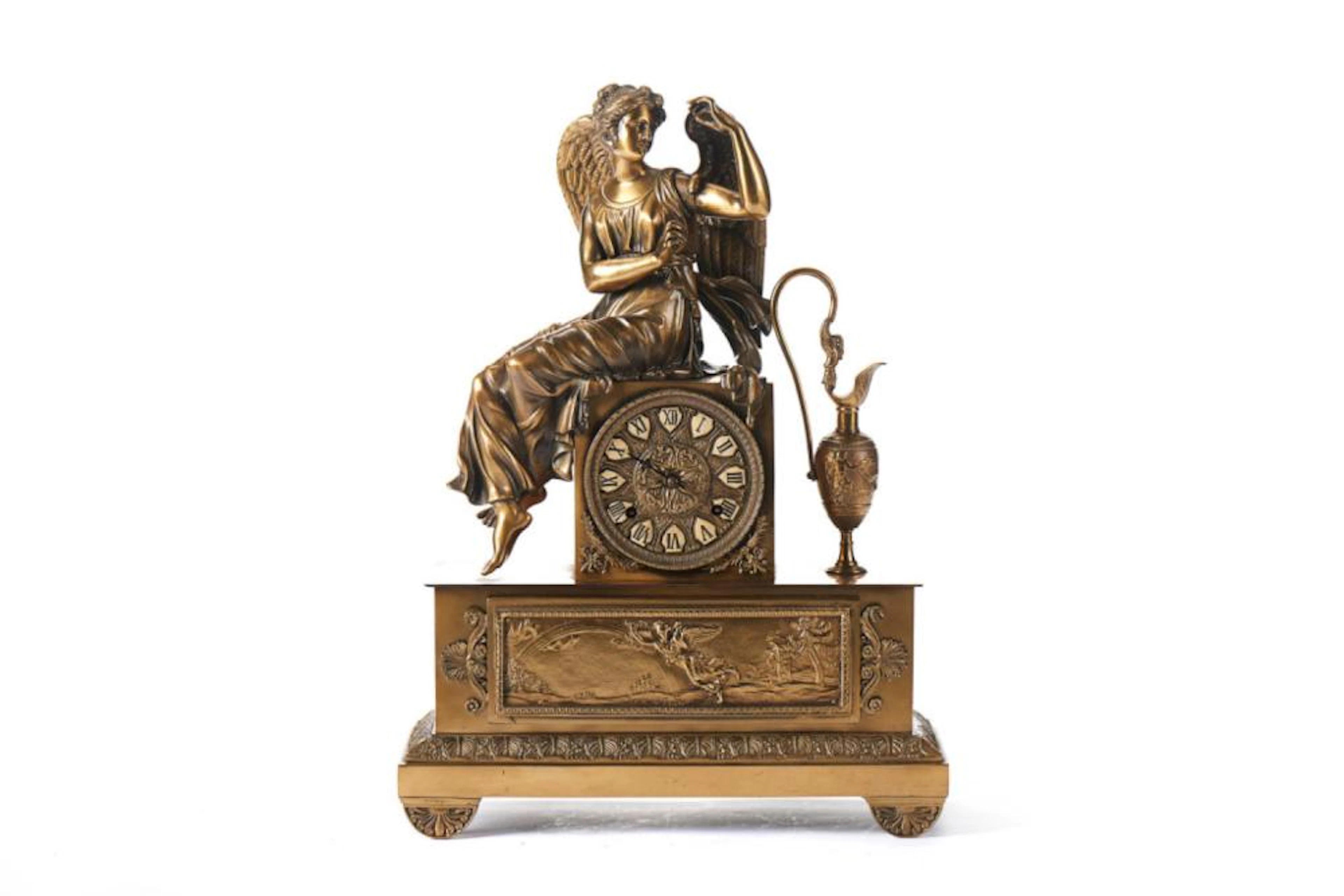 Relógio de mesa em antimónio dourado