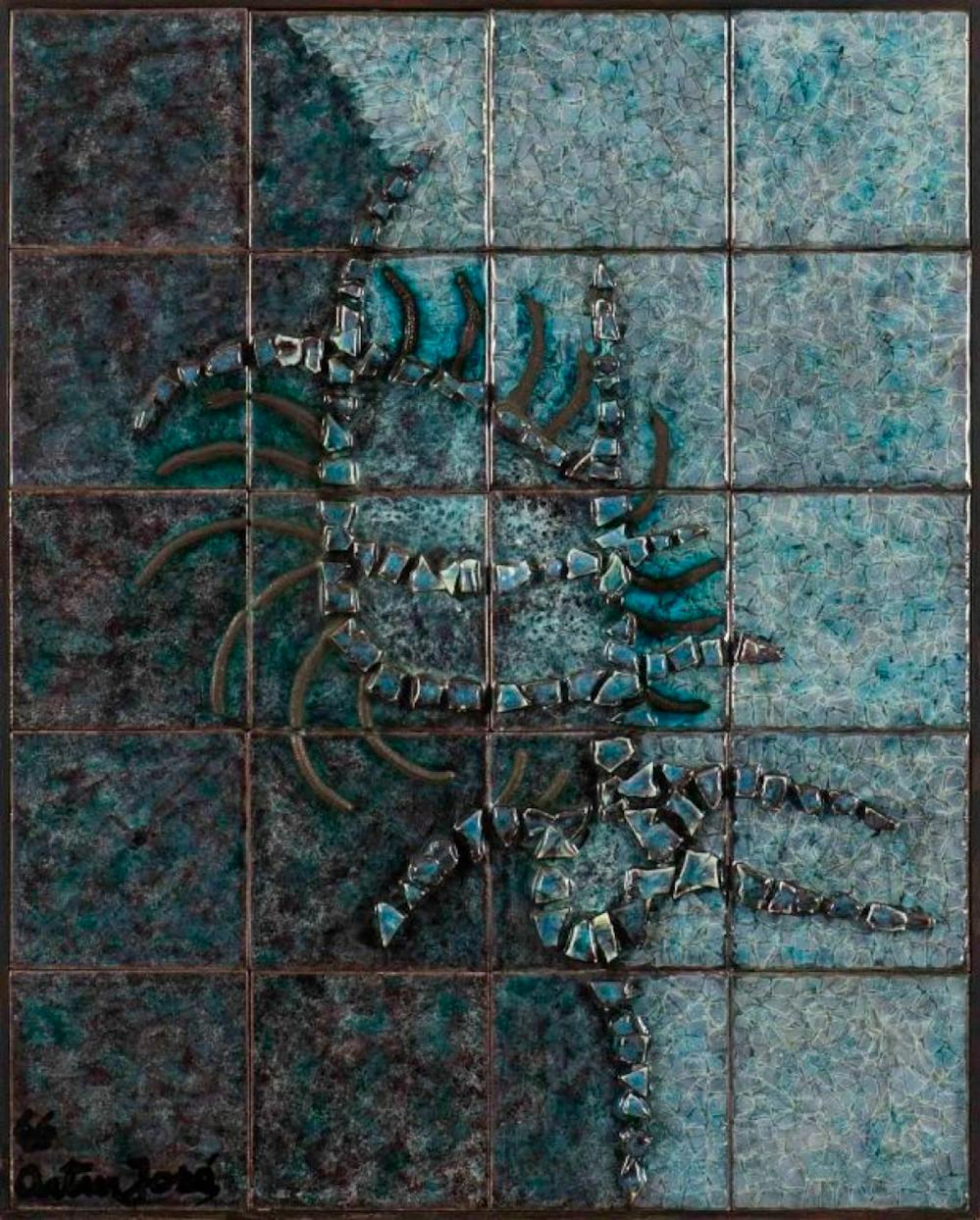 ARTUR JOSÉ (1932-2010) Painel Azulejos 1966 Dim. aprox.: 70 x 56 cm.
