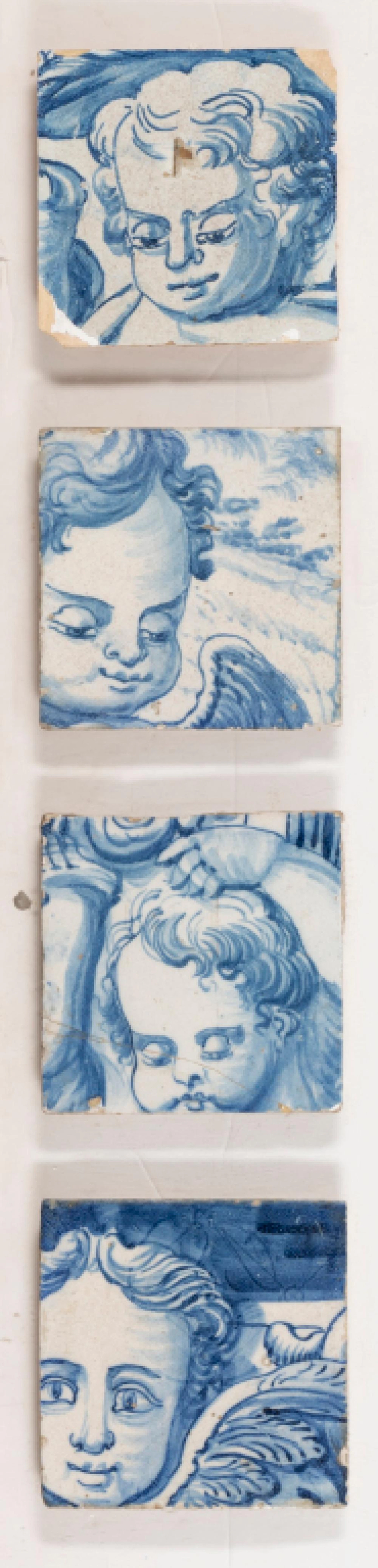 Conjunto de 4 azulejos do séc
