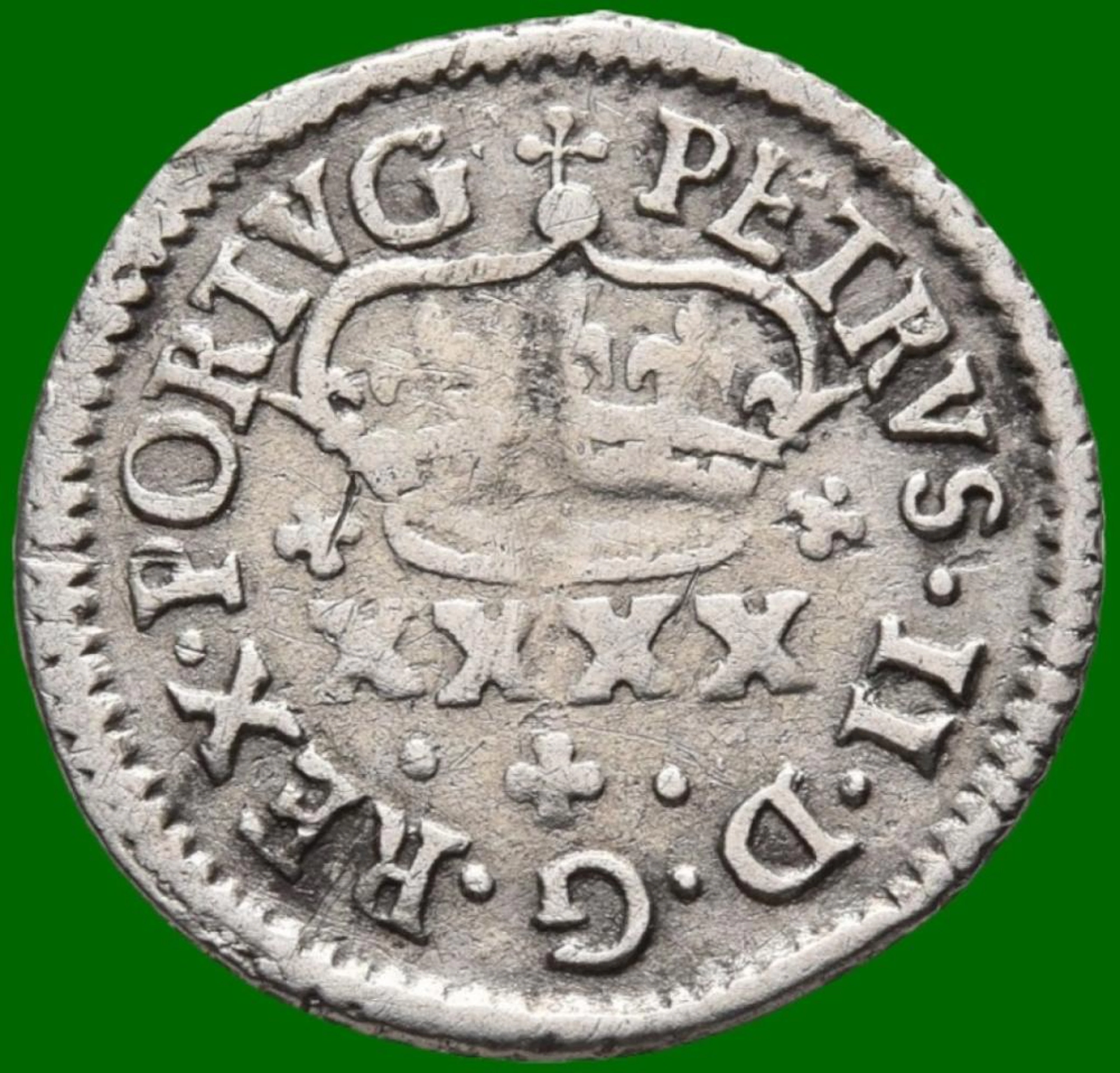 Dom Pedro II, 2 Vinténs, Coroa de Príncipe, Lisboa, Prata, P.1,63 g.