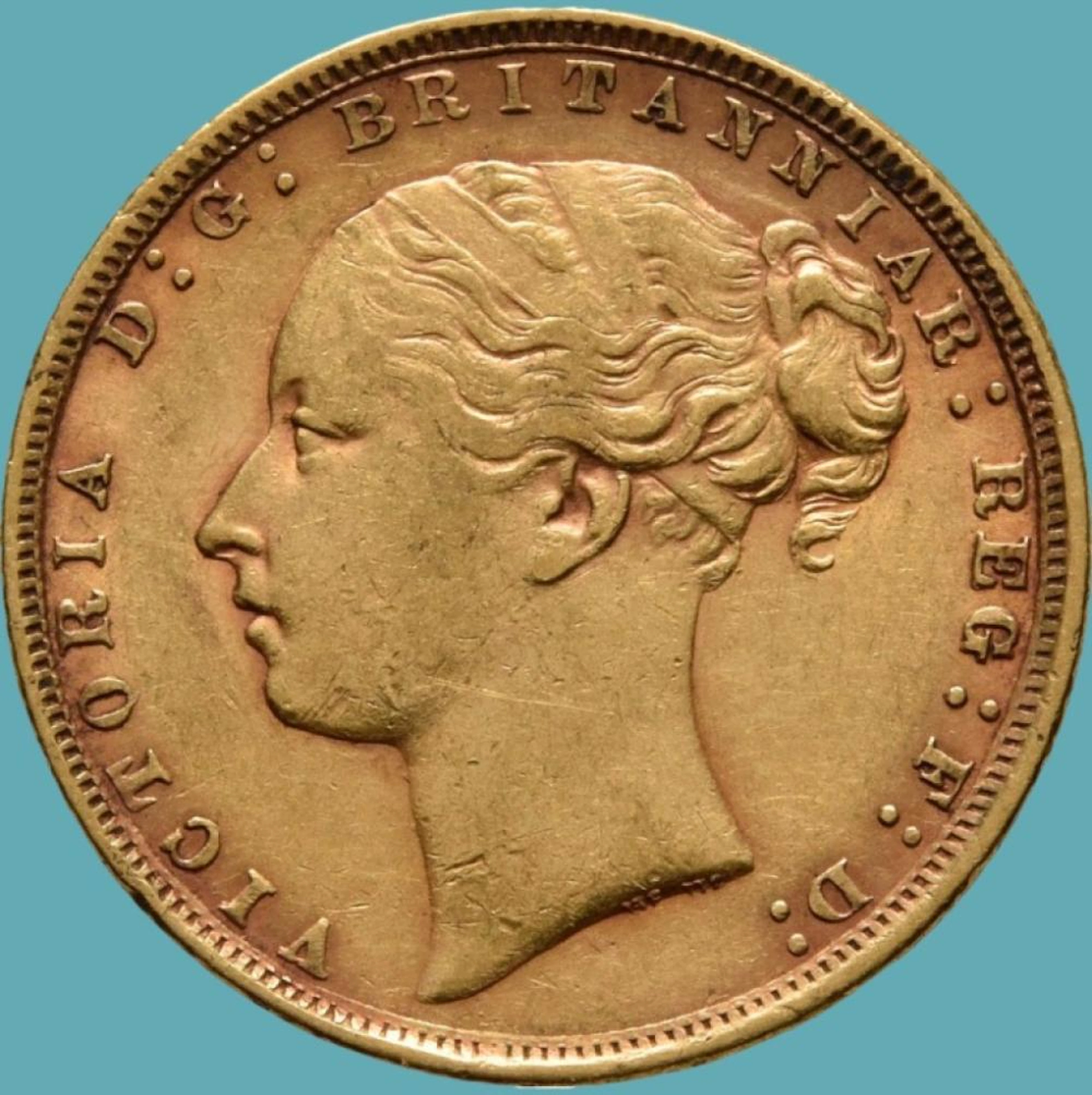 Rainha Victória, 1 Libra, 1872, Reino Unido, Ouro, P.7,98 g.