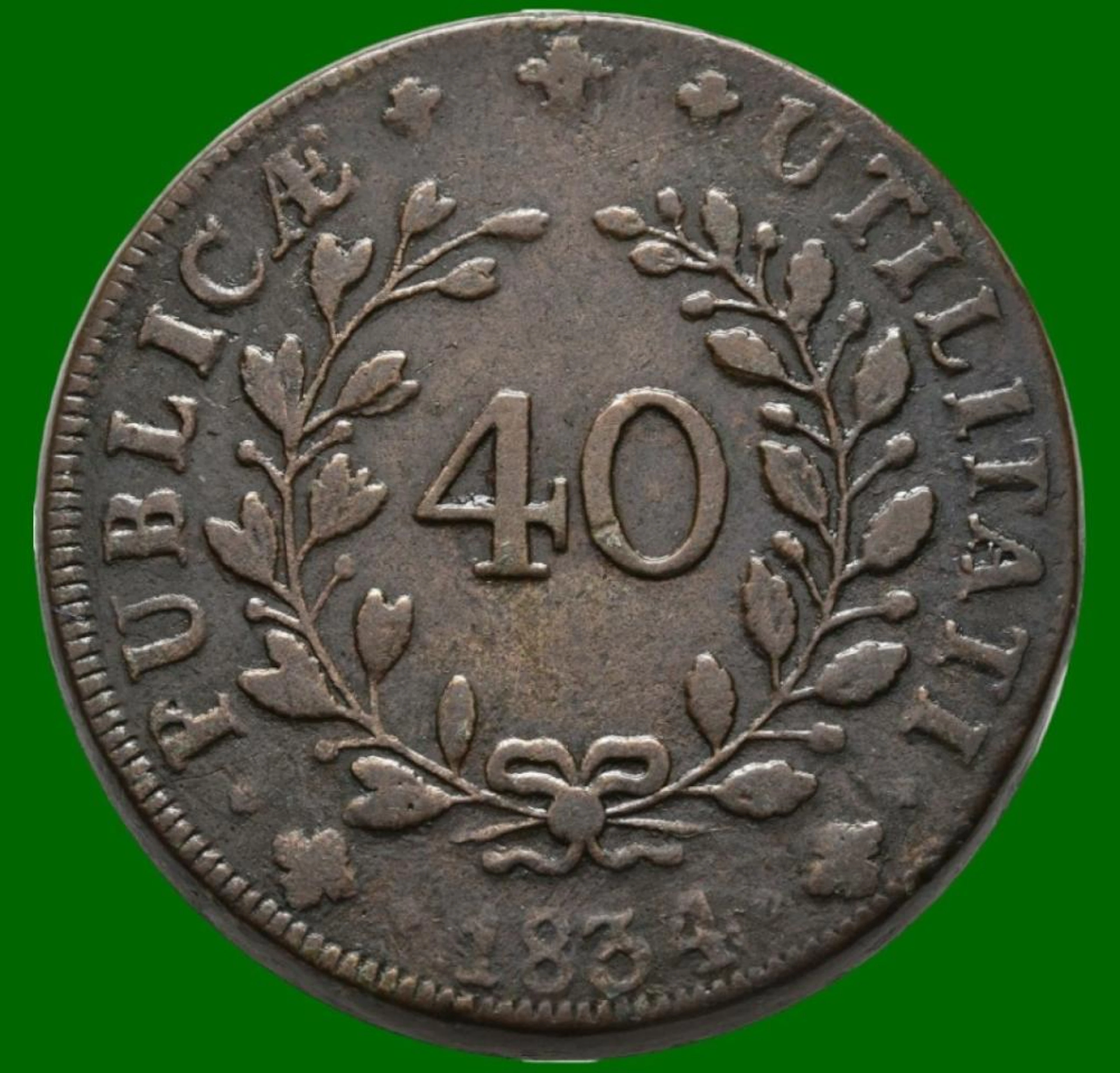 Dona Maria II, Pataco,1834, Bronze