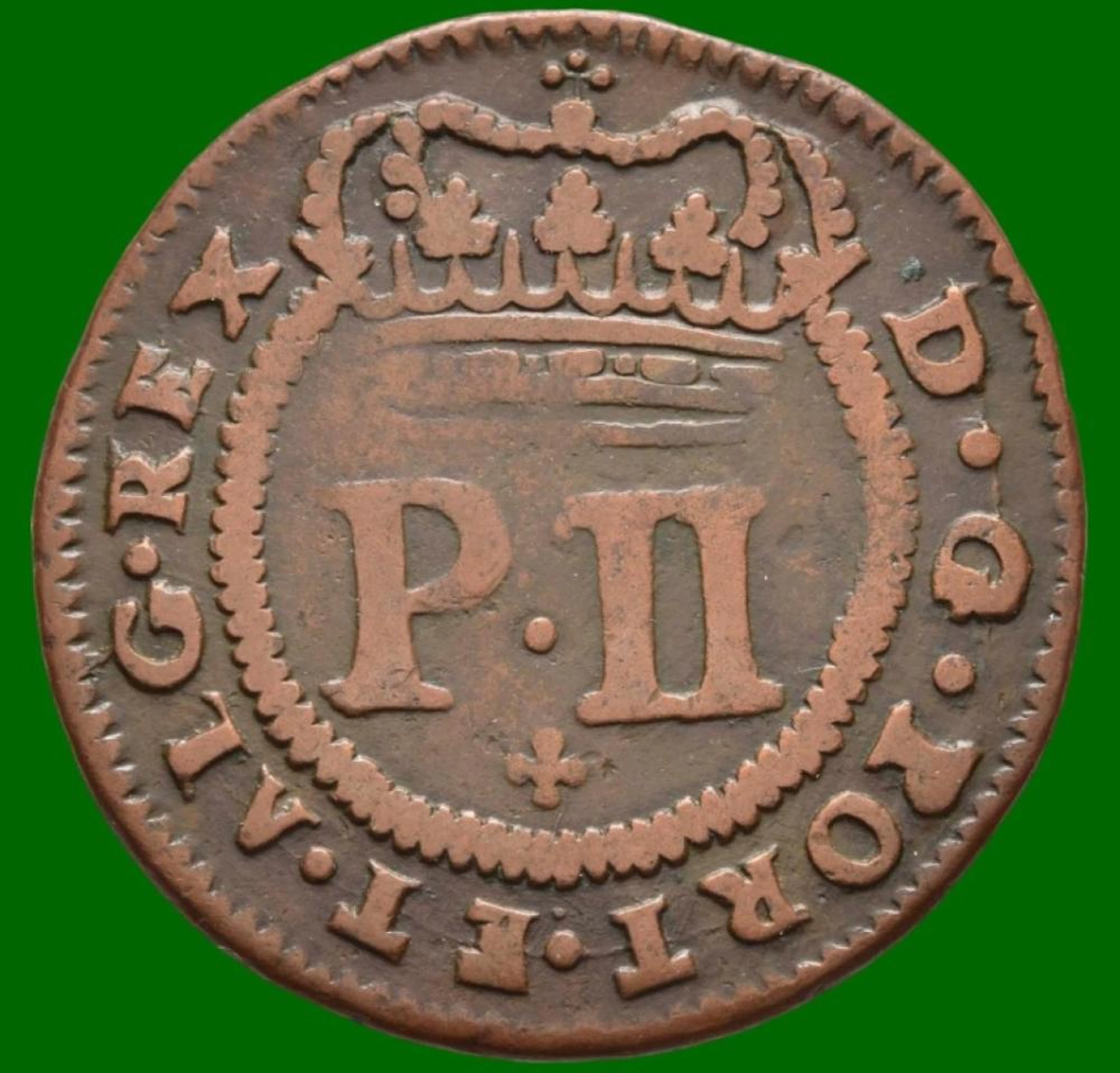 Dom Pedro II, V Réis, 1699, Grinalda direita, Cobre