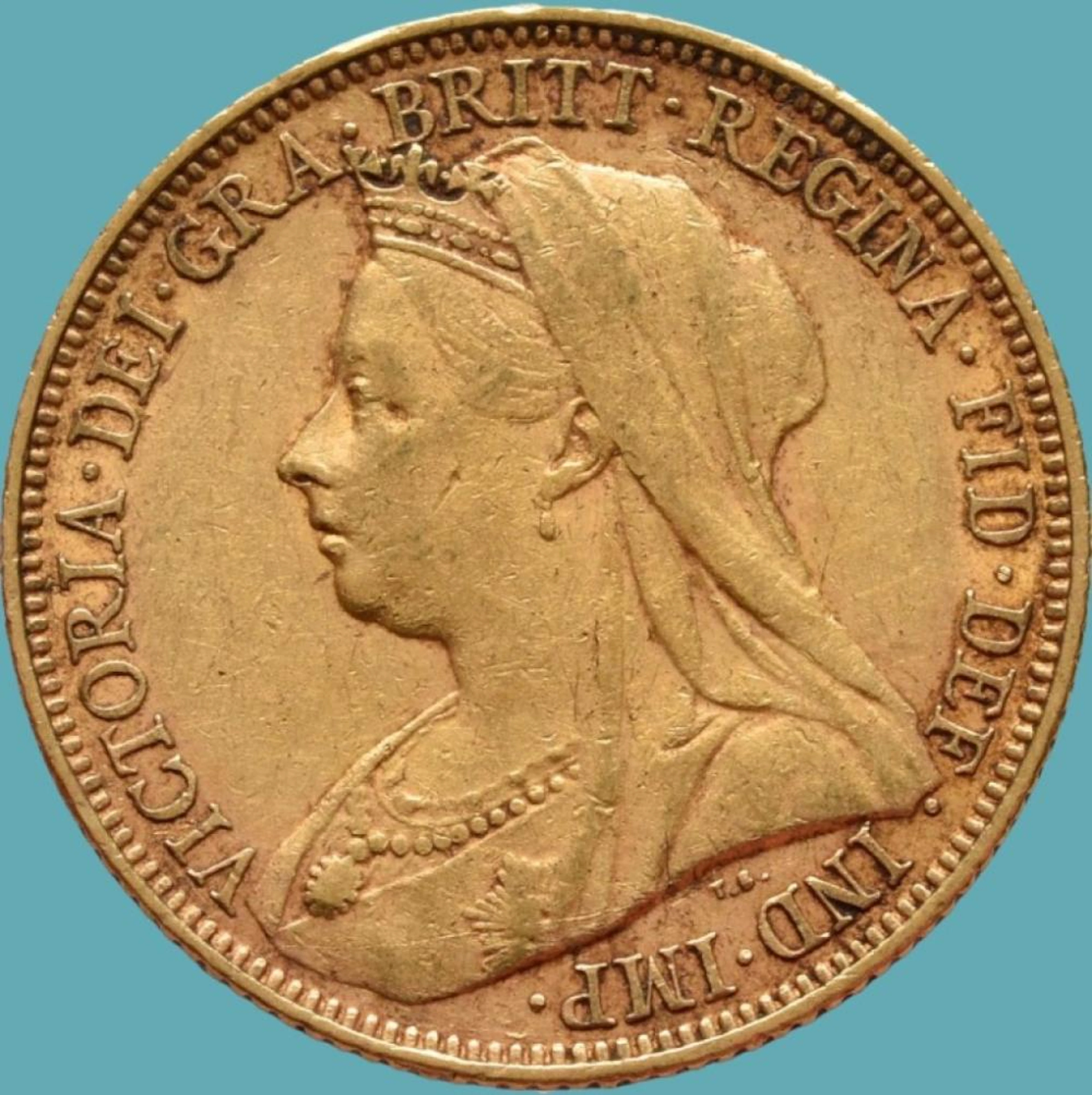 Rainha Victória, 1 Libra, 1900, M, Austrália, Ouro, P.7,97 g.