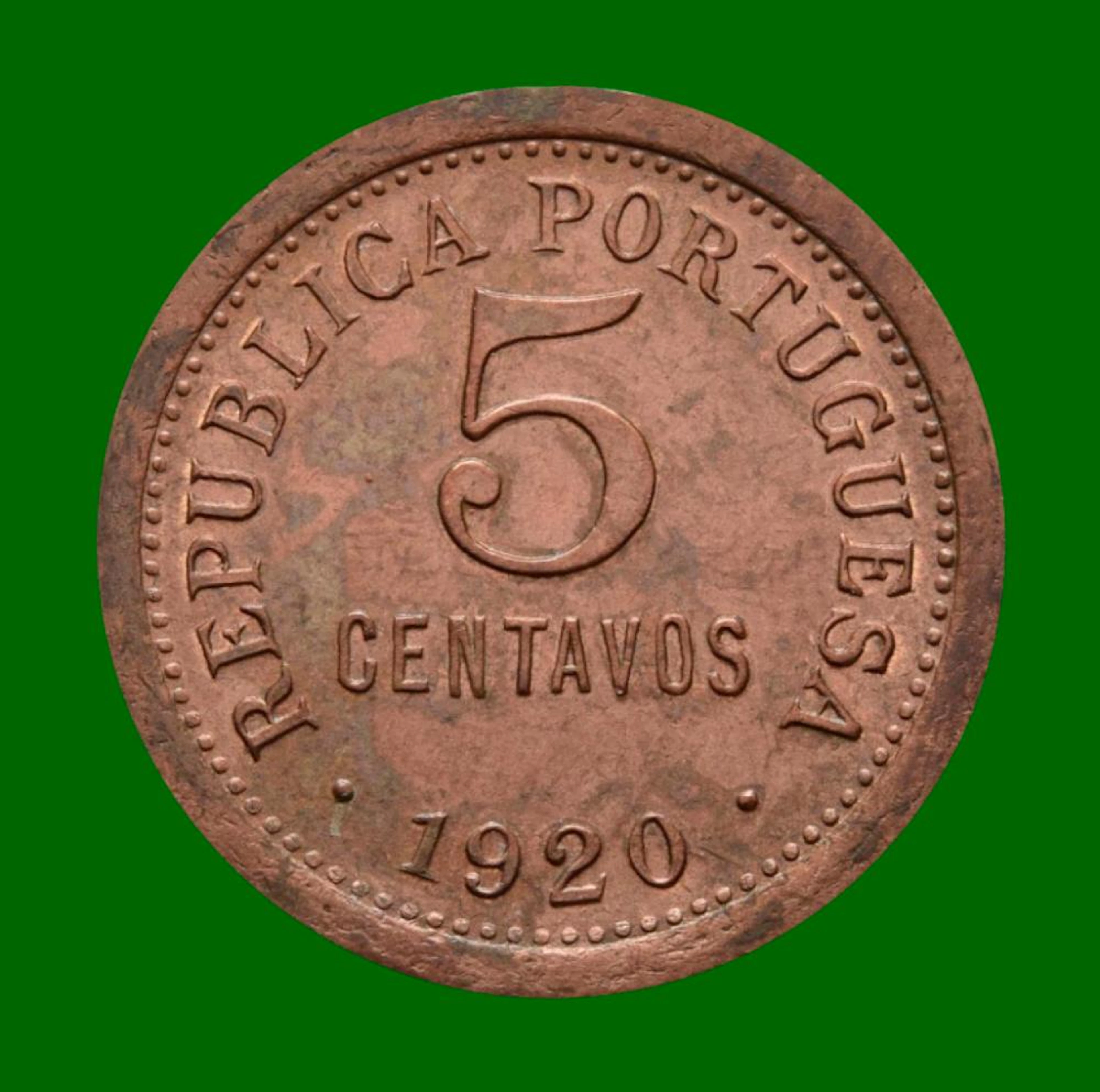 República, 5 Centavos 1920, Bronze