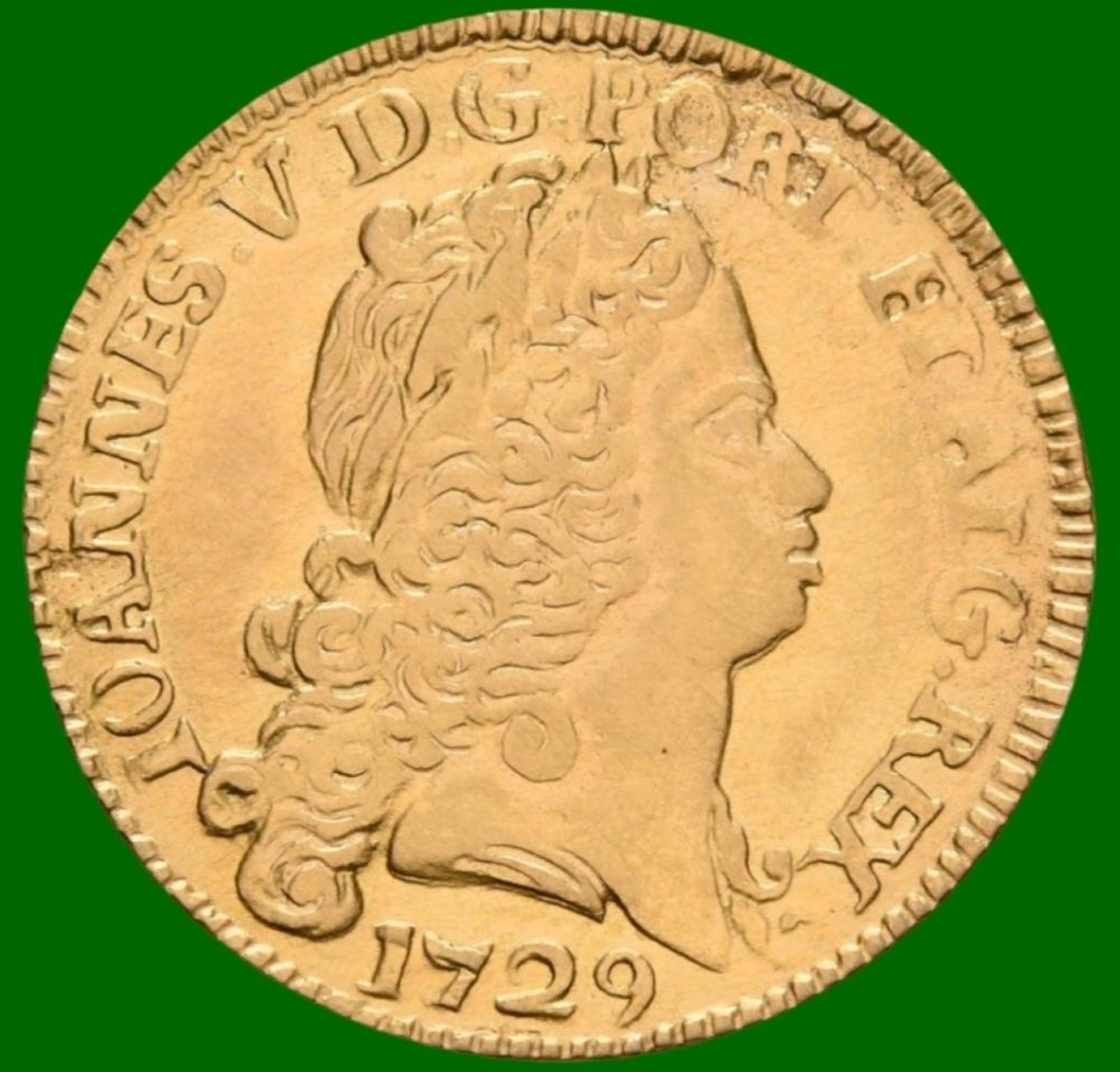 Dom João V, Escudo,1729,Lisboa, Ouro, P.3,14 g.