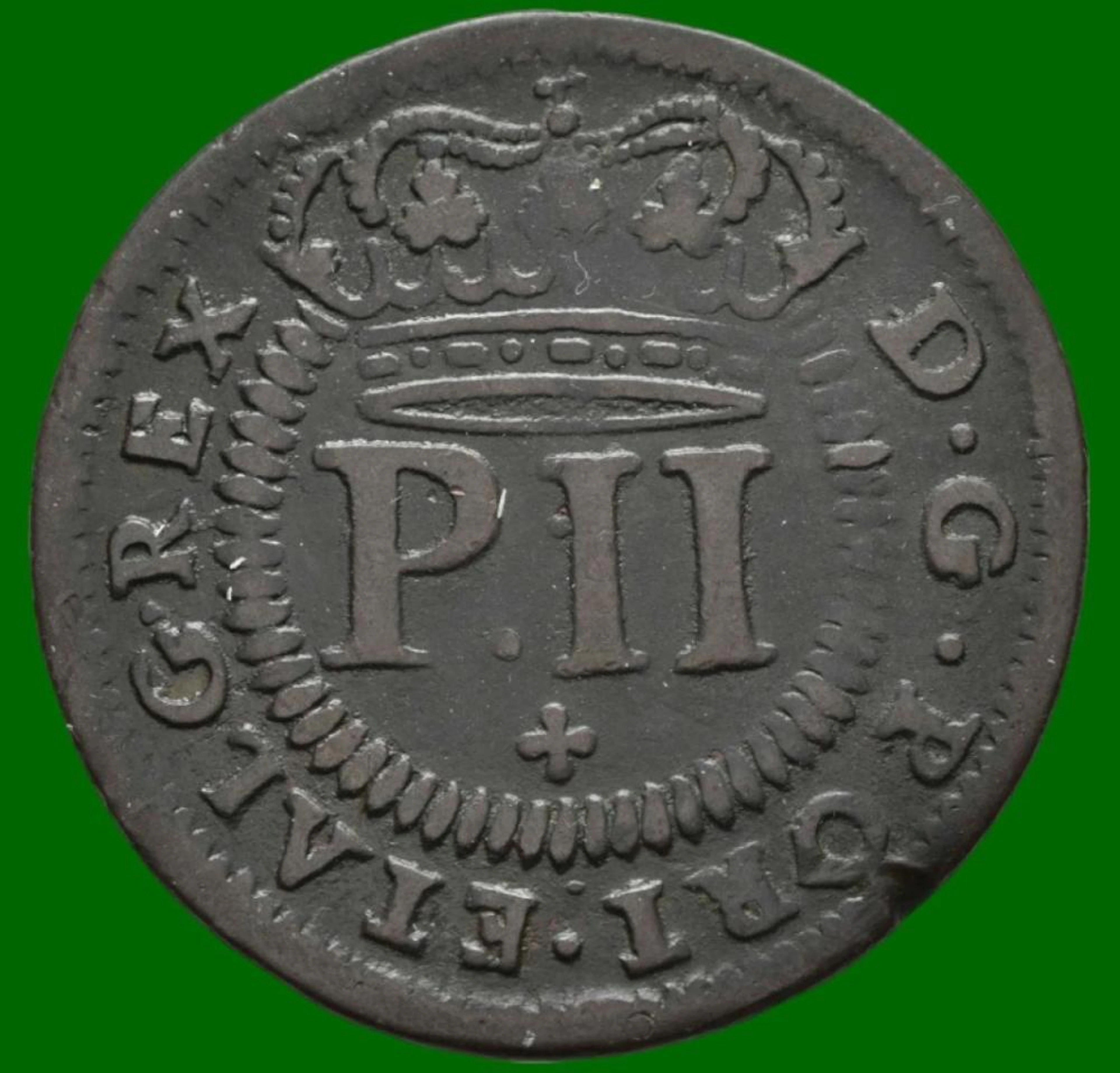 Dom Pedro II, V Réis, 1703, Grinalda direita, Cobre