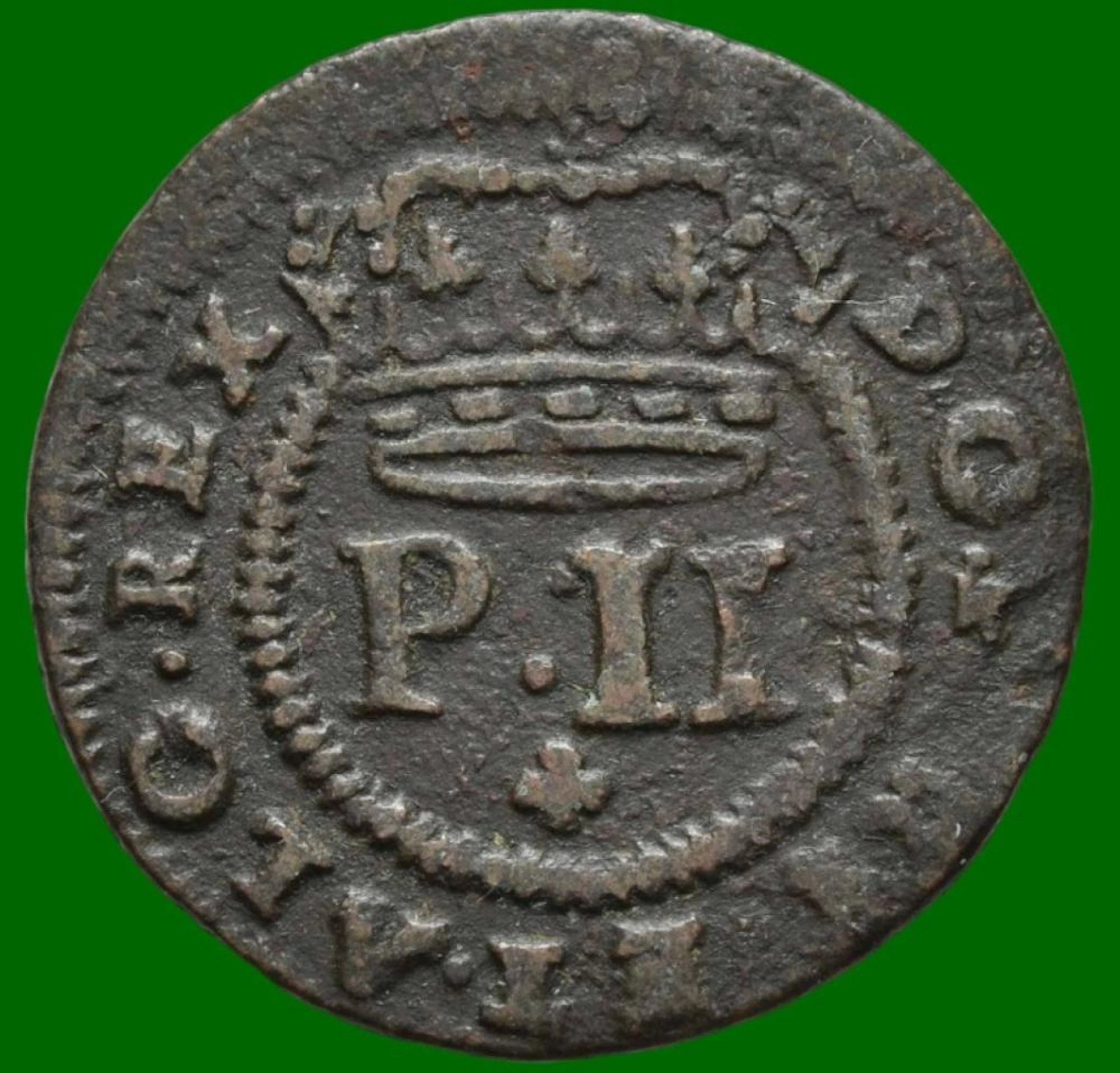 Dom Pedro II, Real e Meio (1 ½ Réis), 1699, Cobre