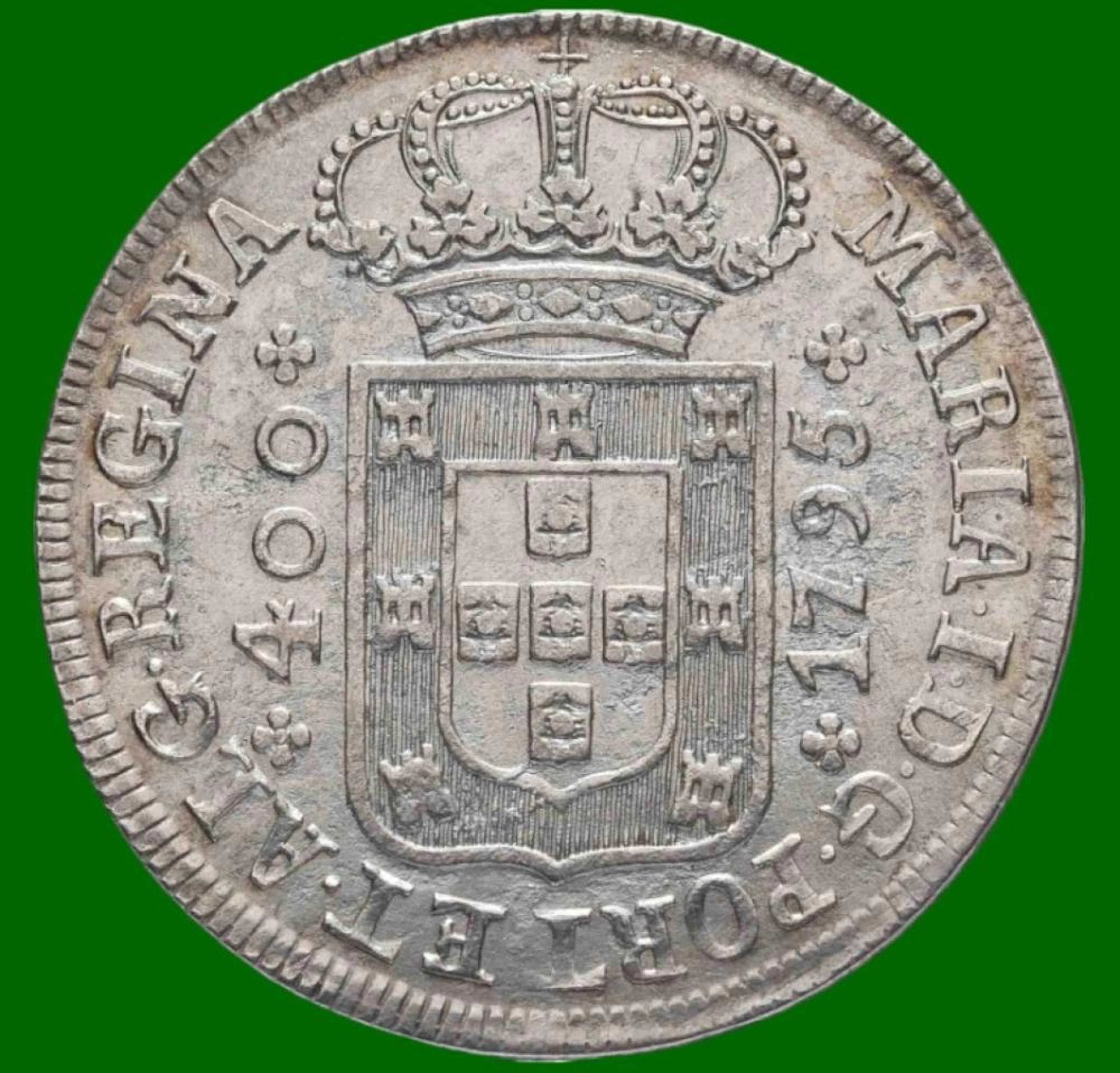 Dona Maria I, Cruzado Novo, 1795, Coroa Baixa, Prata, P. 14,04 g