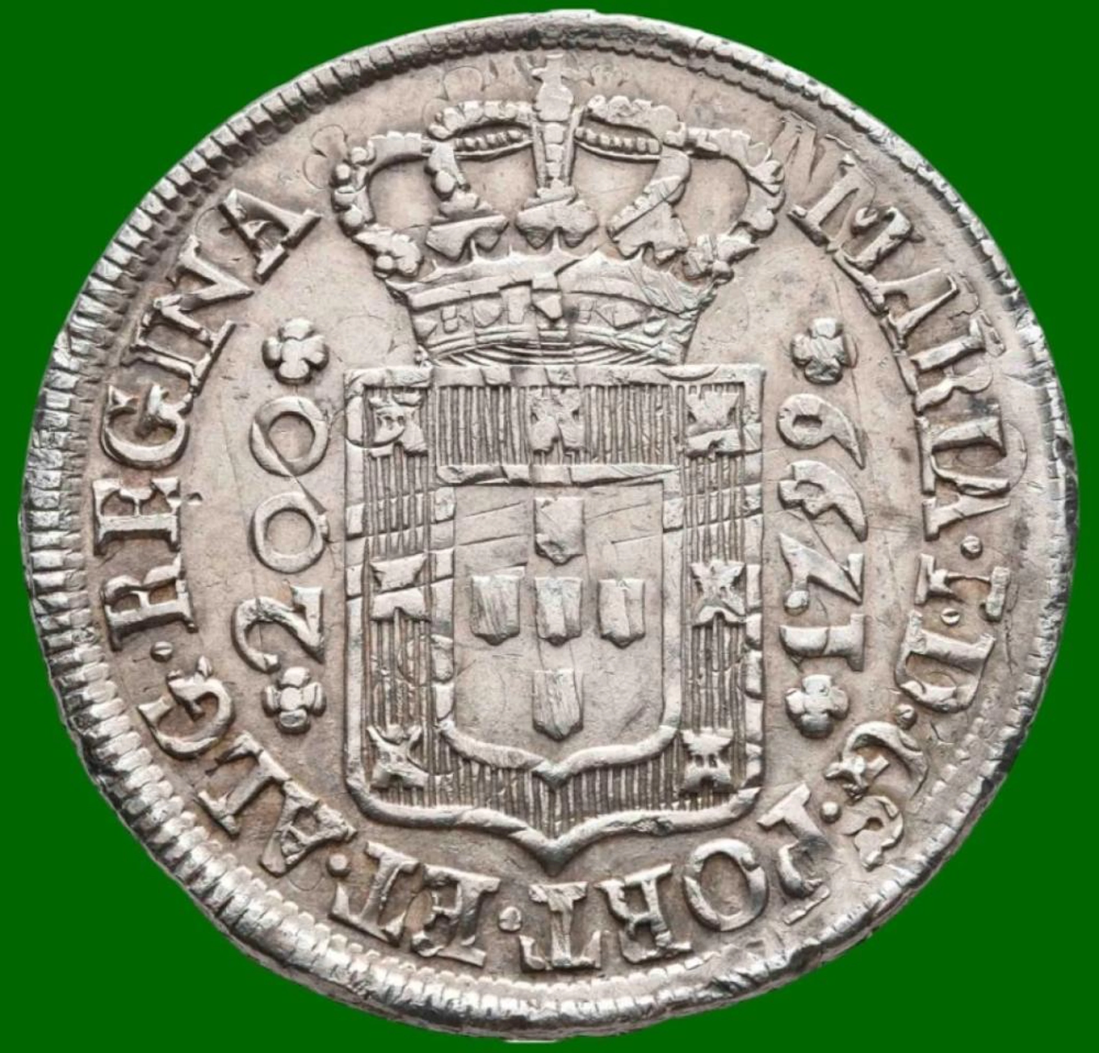 Dona Maria I, 12 Vinténs, 1799, Coroa Alta, Recunhada, Prata, P.7,48 g.